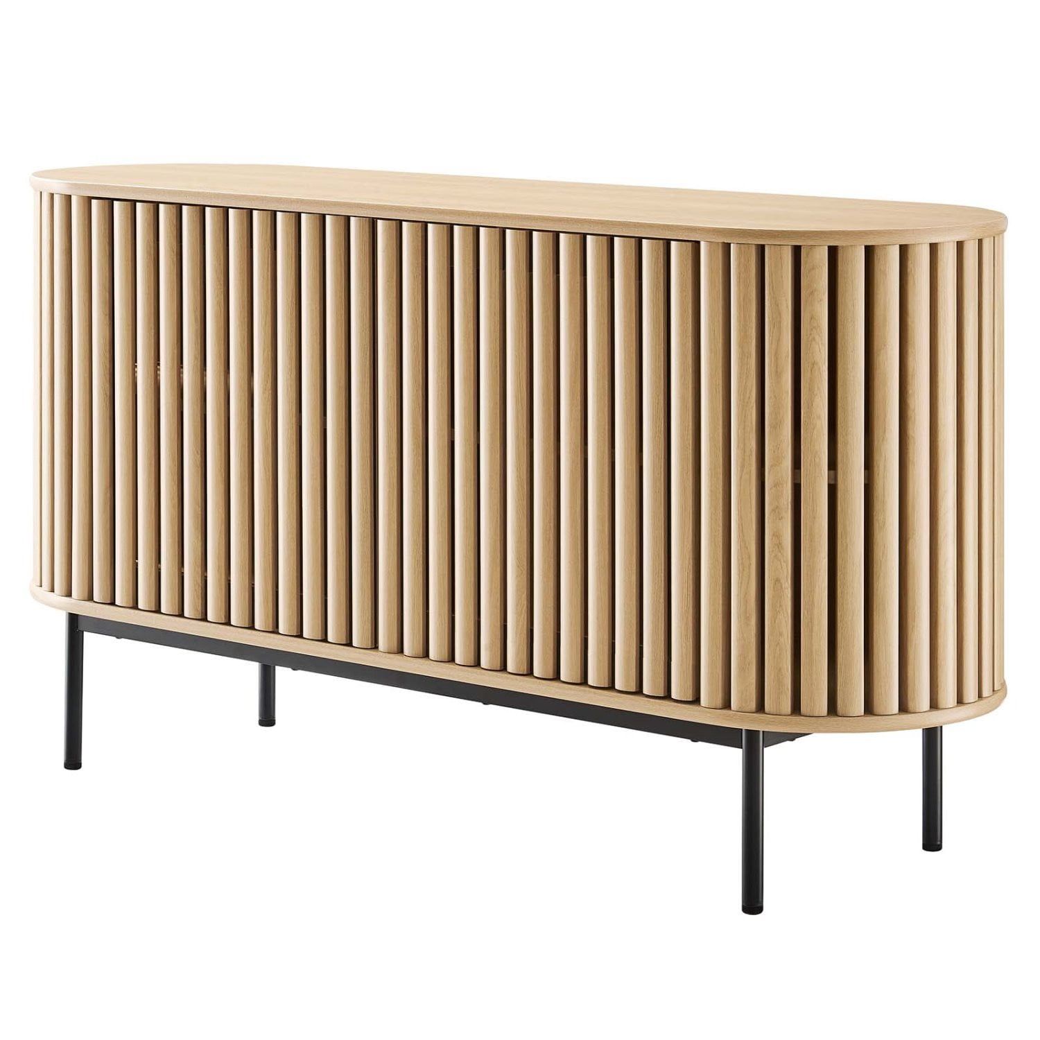 Fortitude 59'' Oak Oval Sideboard with Metal Legs