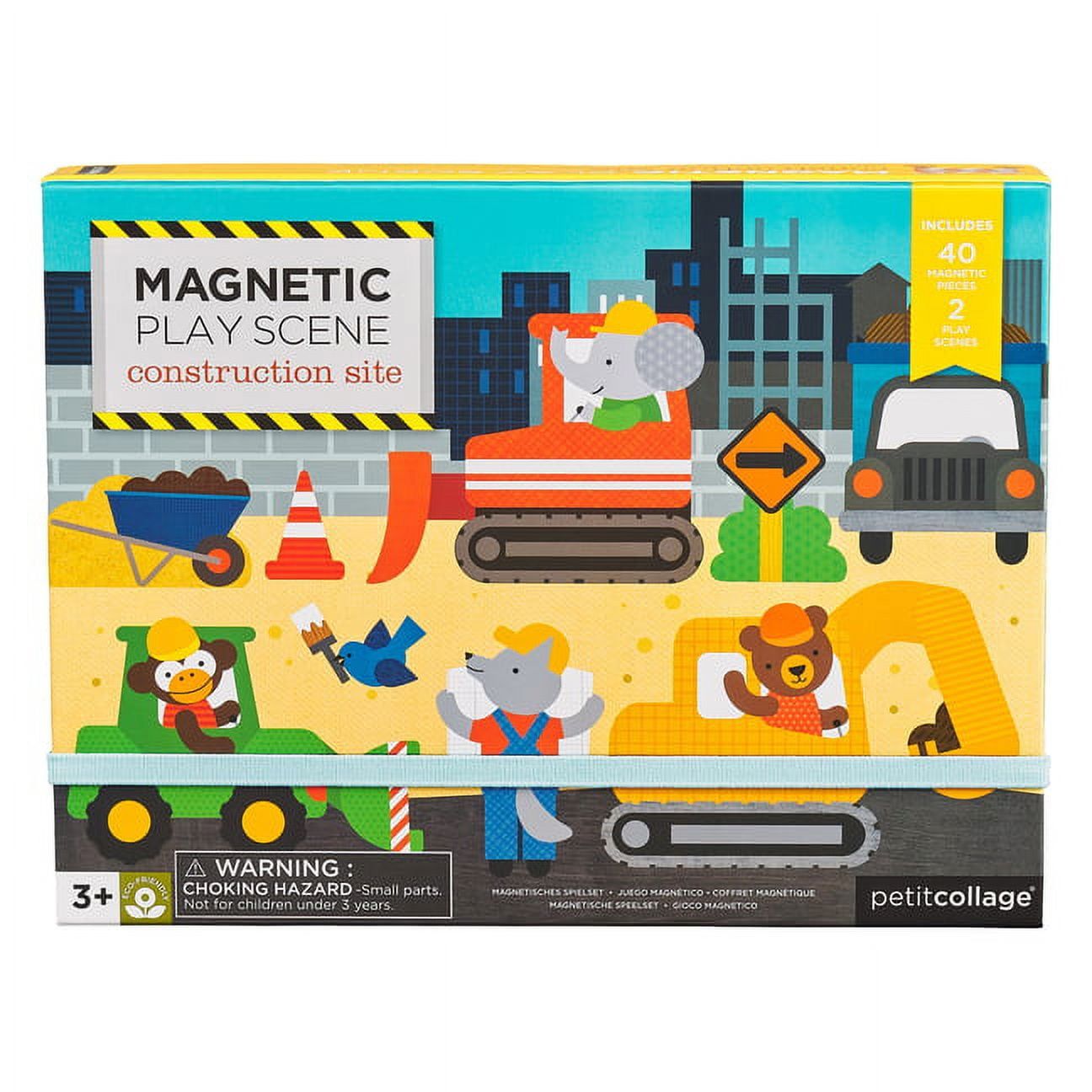 Petit Collage Construction Site Magnetic Play Scene with 40 Pieces