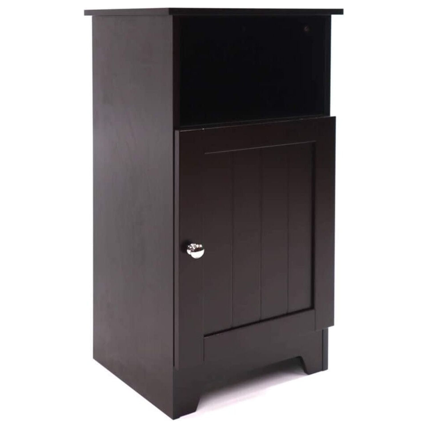 Espresso Freestanding Single Door Cabinet with Shelves