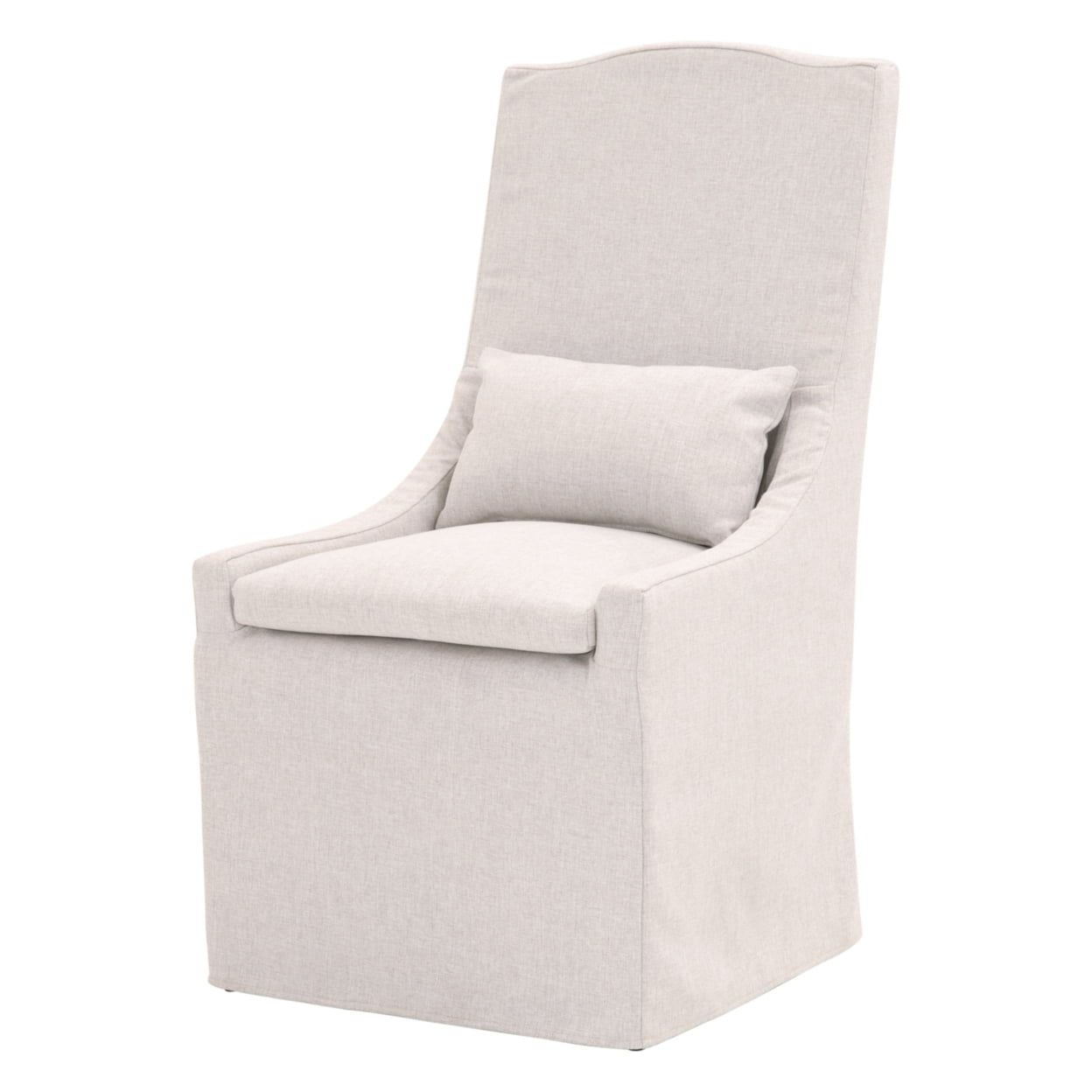 Contemporary Gray Fabric Side Chair with Lumbar Support