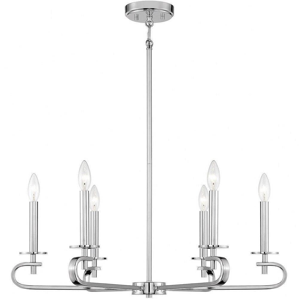 Torino Polished Nickel 6-Light Candle Chandelier