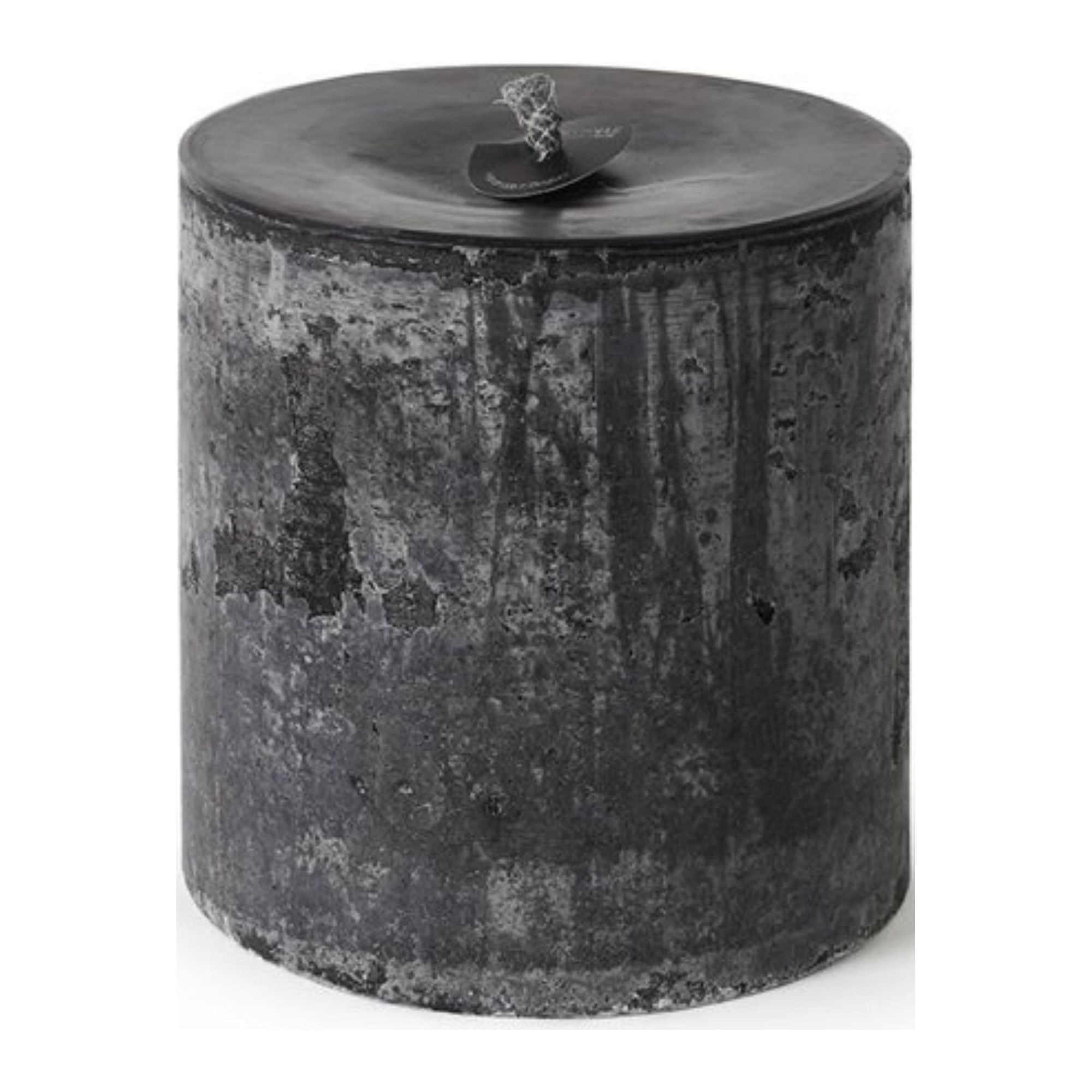 11.75" Black Wax Outdoor Pillar Christmas Candle