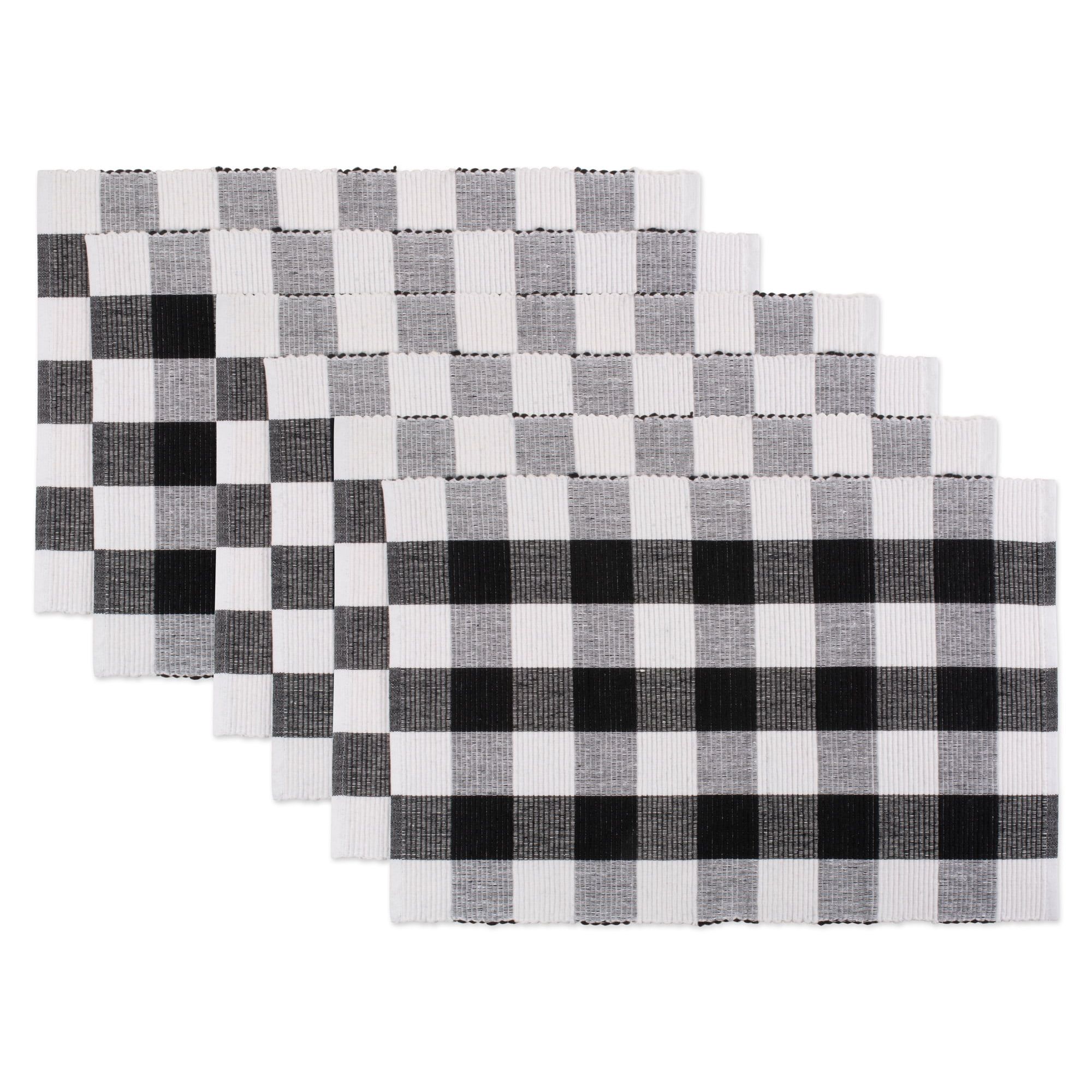 Black and White Buffalo Check Cotton Placemats Set of 6