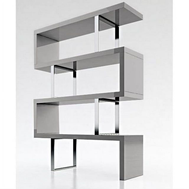 Northern Gray Lacquer 16"x67" Cube Display Shelf