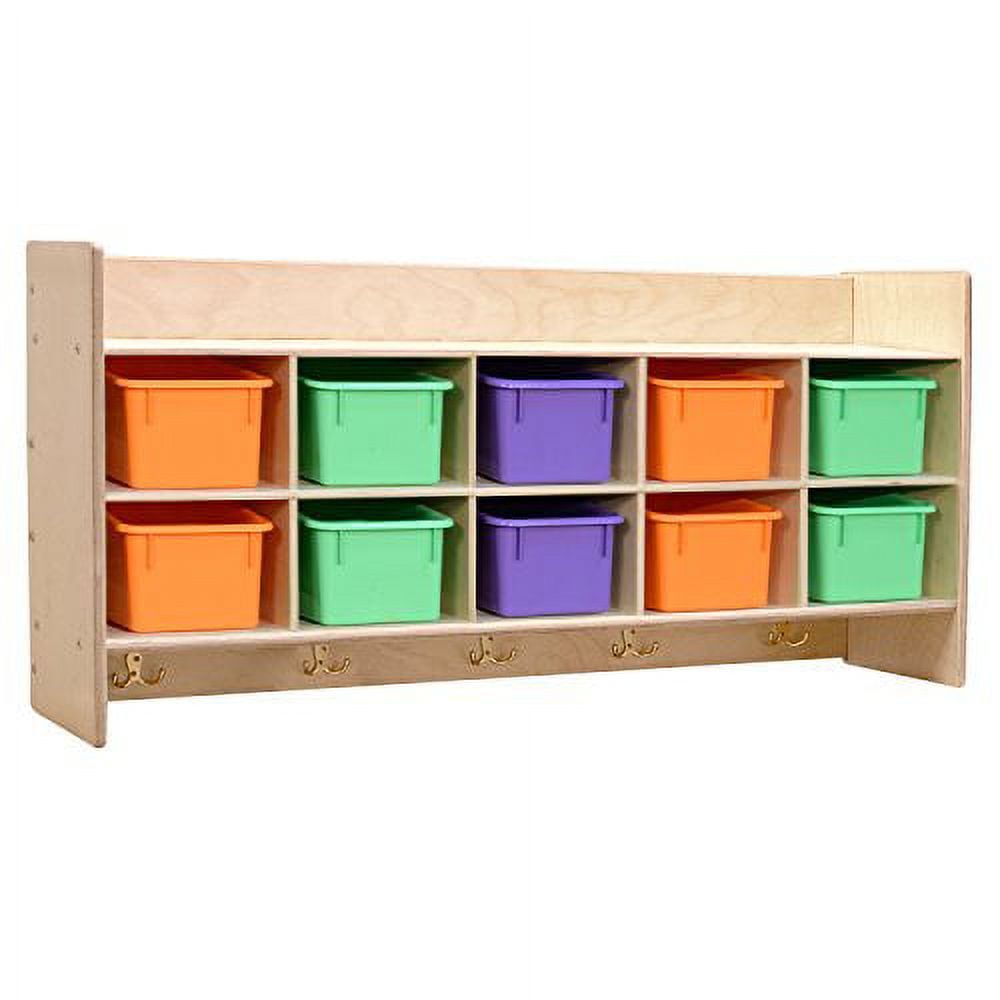 Kids Wall-Mounted Storage with Assorted Pastel Trays