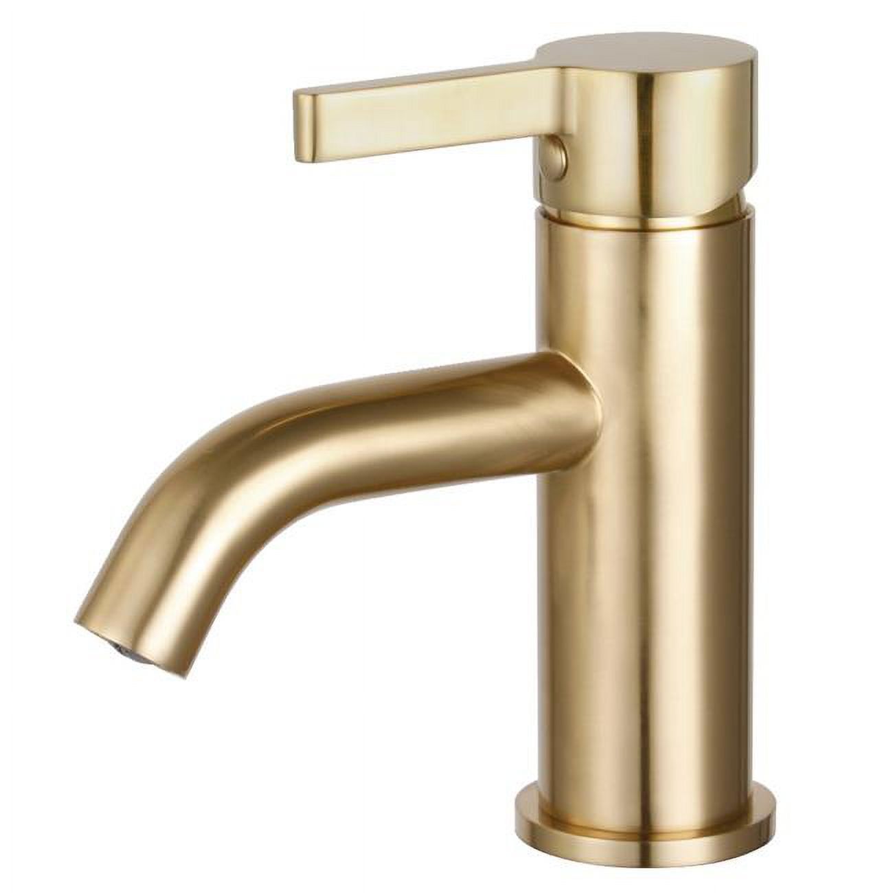 Modern Continental Brushed Brass Single-Handle Deck Mount Faucet