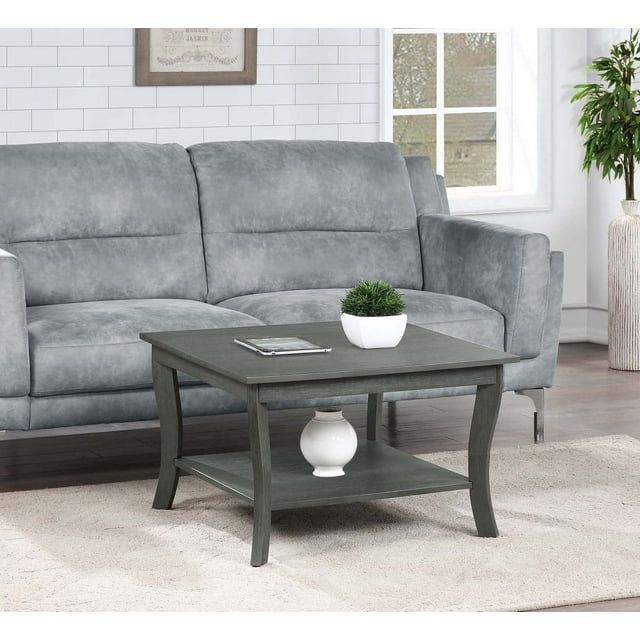 Heritage Square Wirebrush Gray Wood Coffee Table
