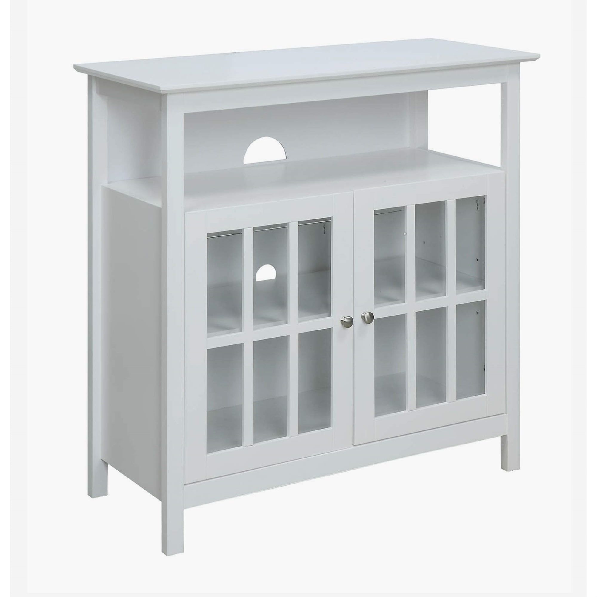 Big Sur Highboy 36" White TV Stand with Storage Cabinets