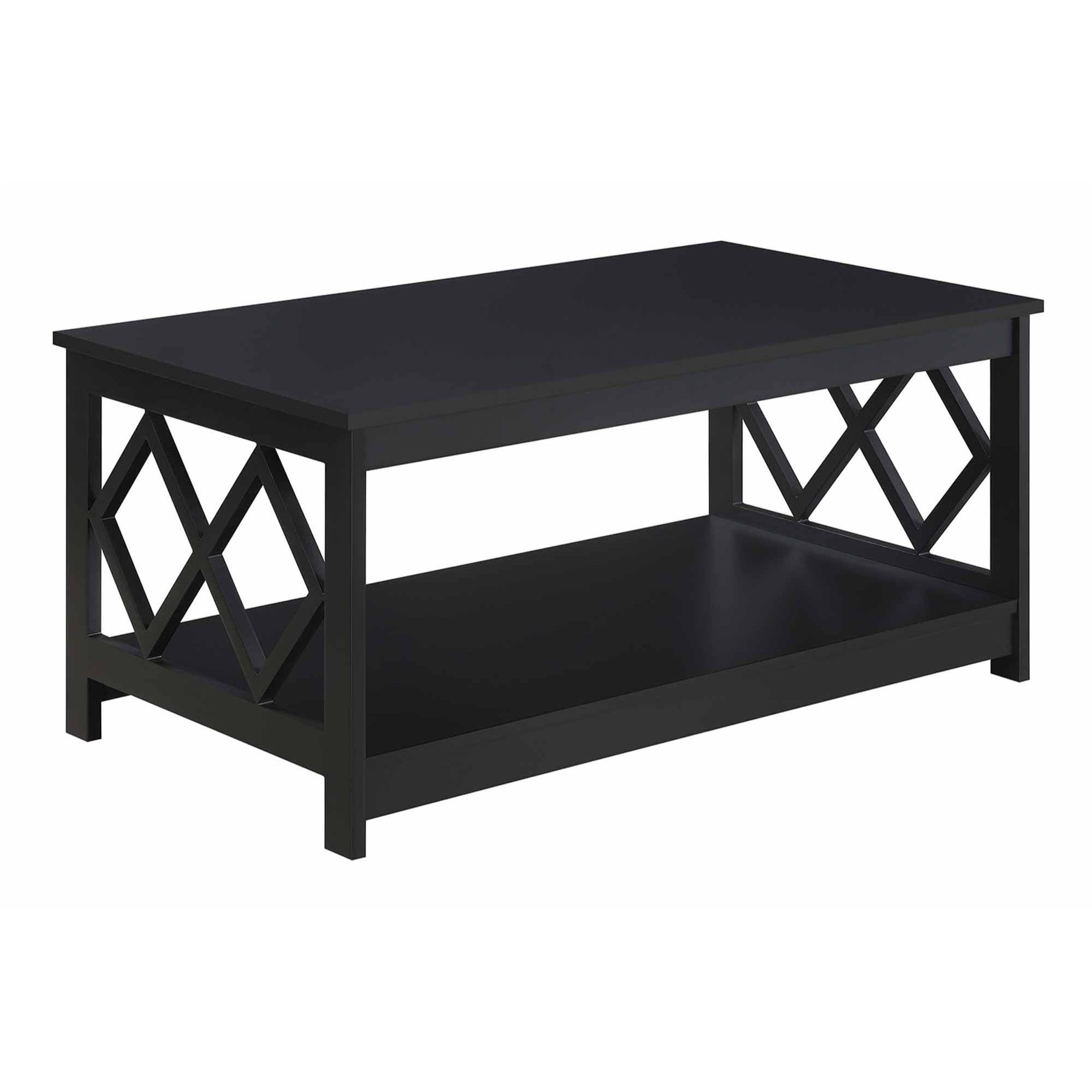 Contemporary Diamond Cut-Out Black Coffee Table