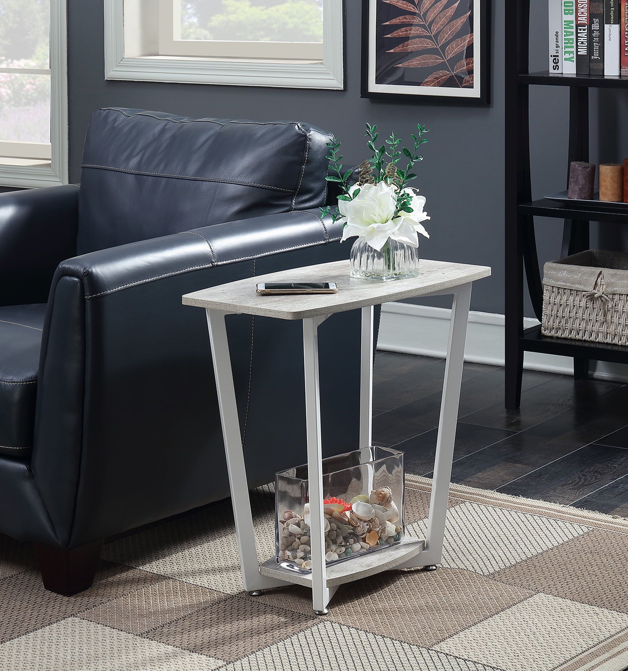 Urban Industrial Graystone 24" Stone and Metal End Table