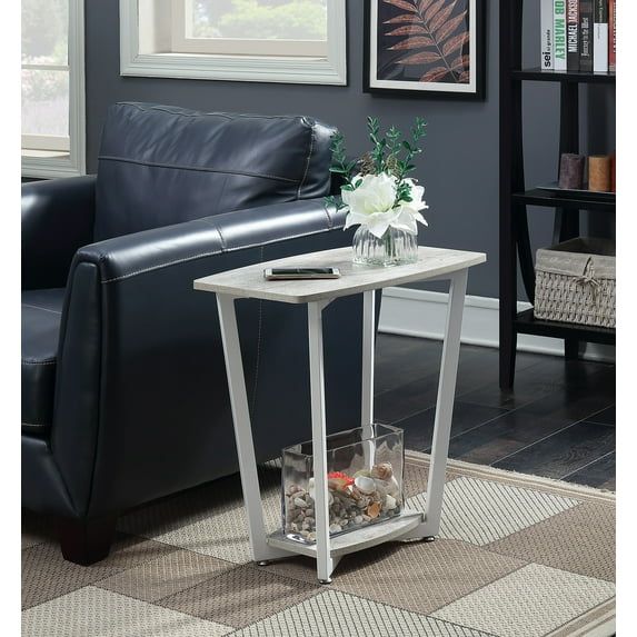 Urban Industrial Graystone 24" Stone and Metal End Table