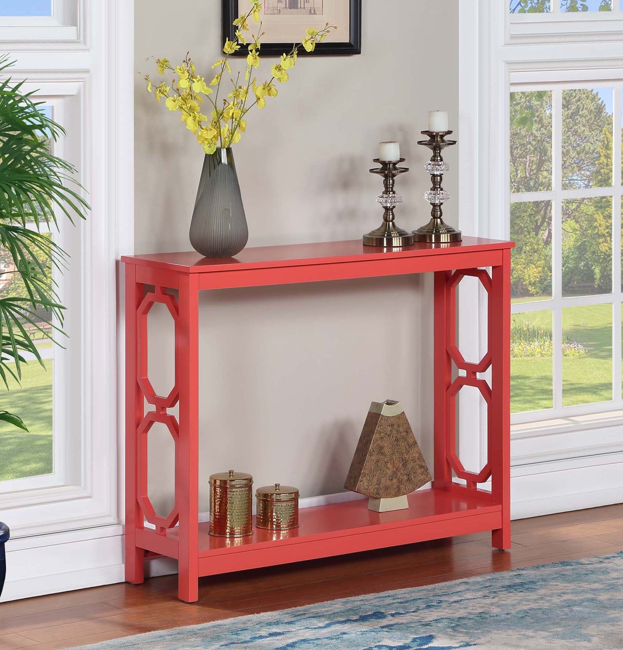 Omega Coral 40" Contemporary Console Table with Geometric Cut-Outs