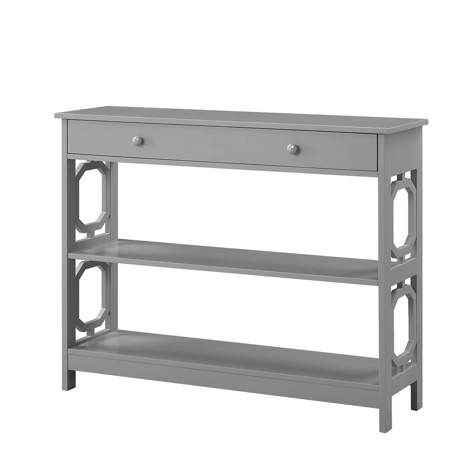 Gray Wood 40" Console Table with Storage Drawer