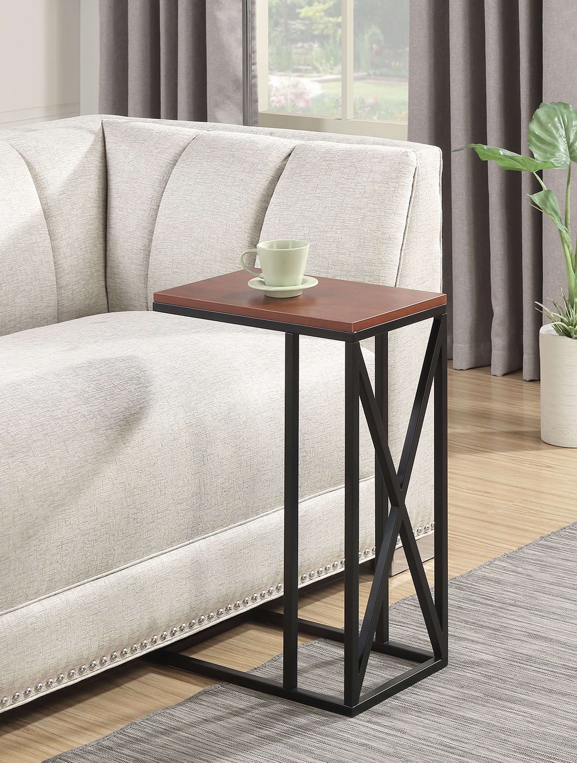 Tucson Cherry & Black C-Shaped Versatile End Table