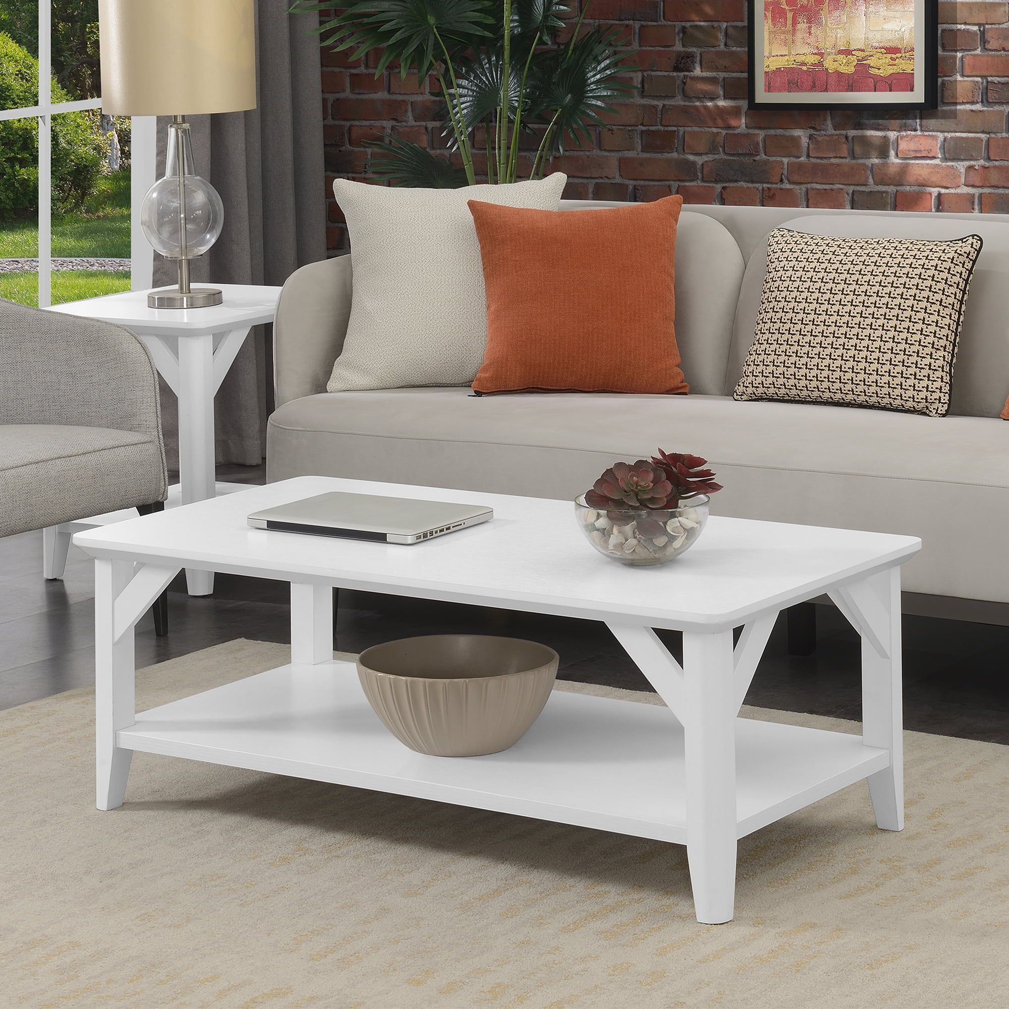 48" Rustic Brown Wood Outdoor Coffee Table