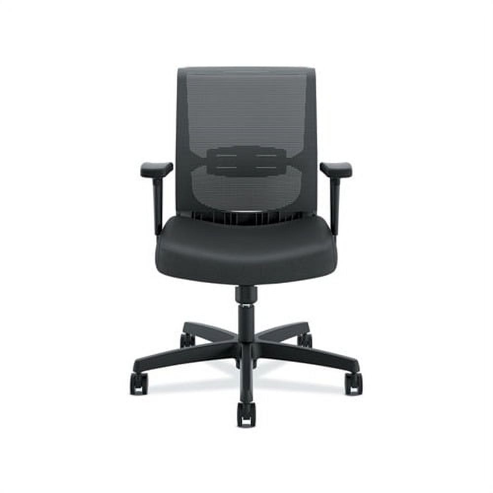 Black Vinyl Mesh Mid-Back Swivel Task Chair