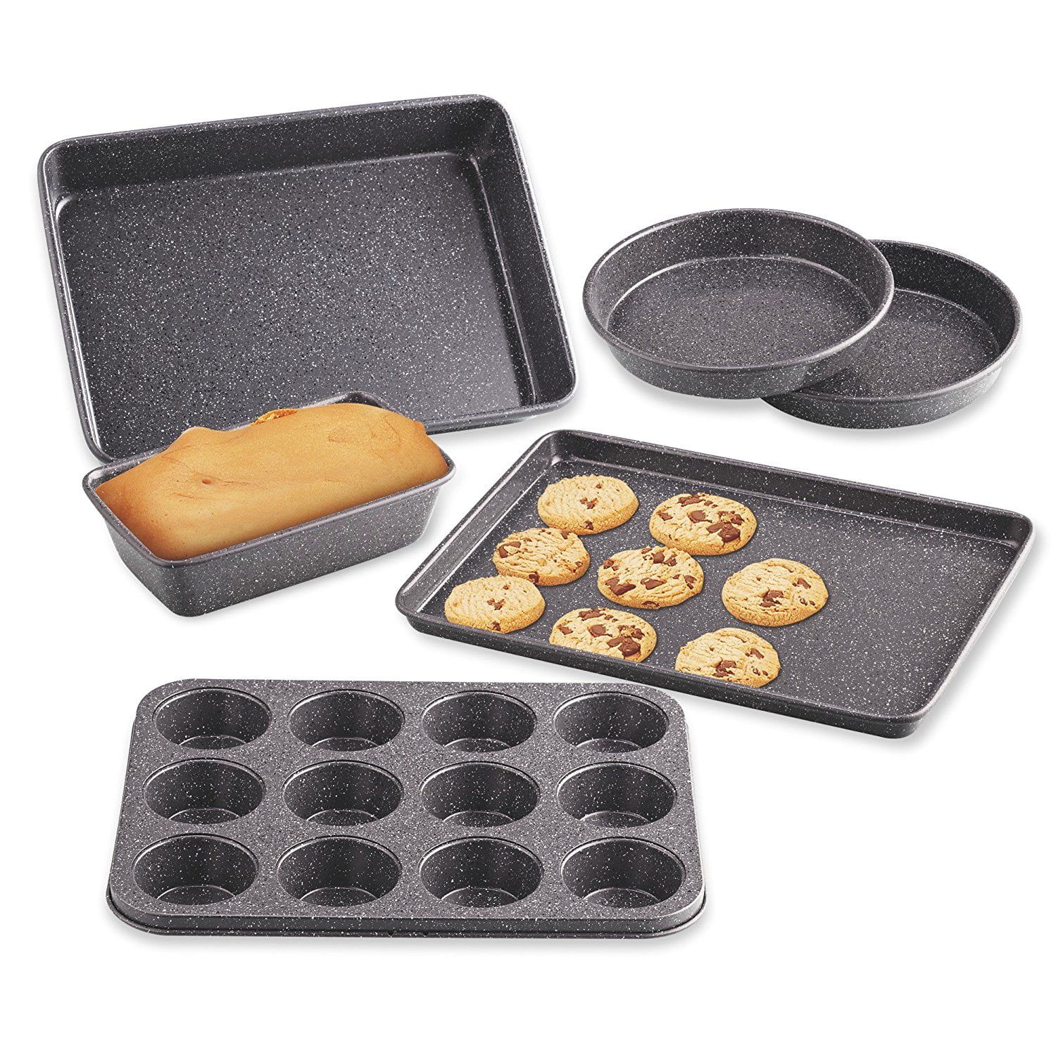 Black Heavy Gauge Nonstick 6-Piece Bakeware Set