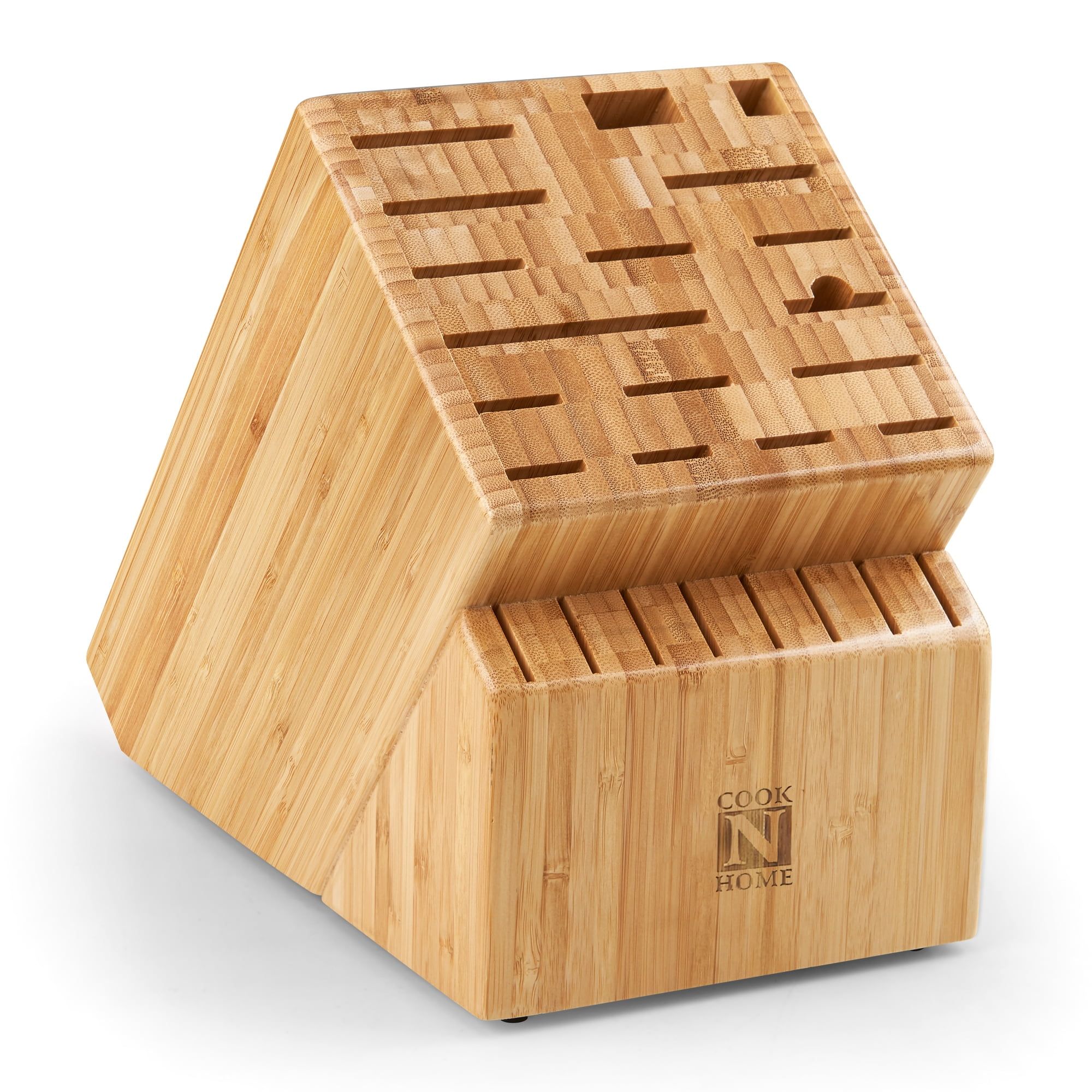 Natural Bamboo 25-Slot Universal Knife Storage Block