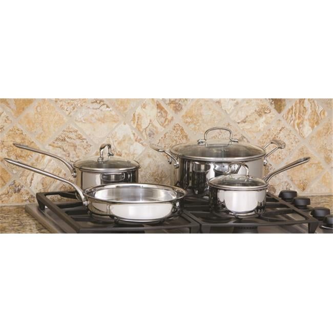 7-Piece Stainless Steel Tri-Ply Cookware Set with Glass Lids