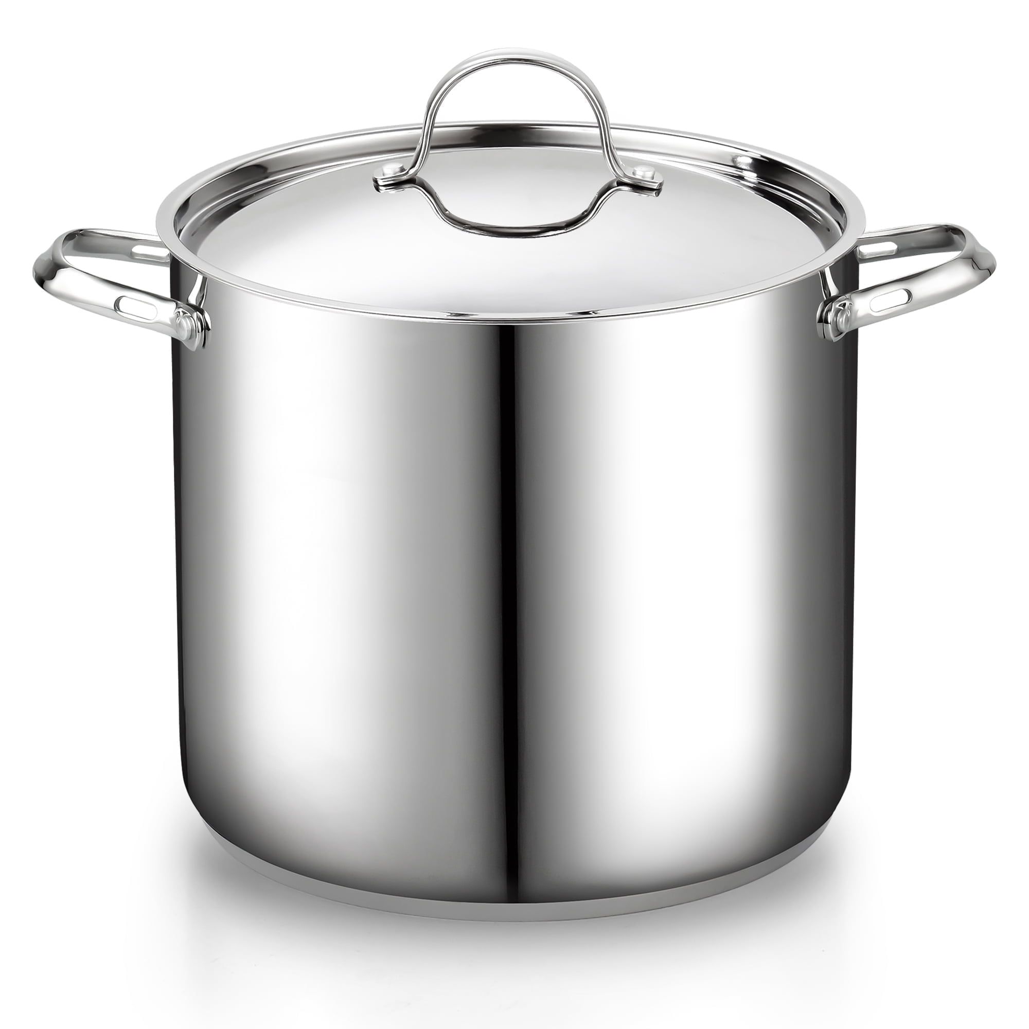 Extra Large Silver Stainless Steel Stockpot with Lid