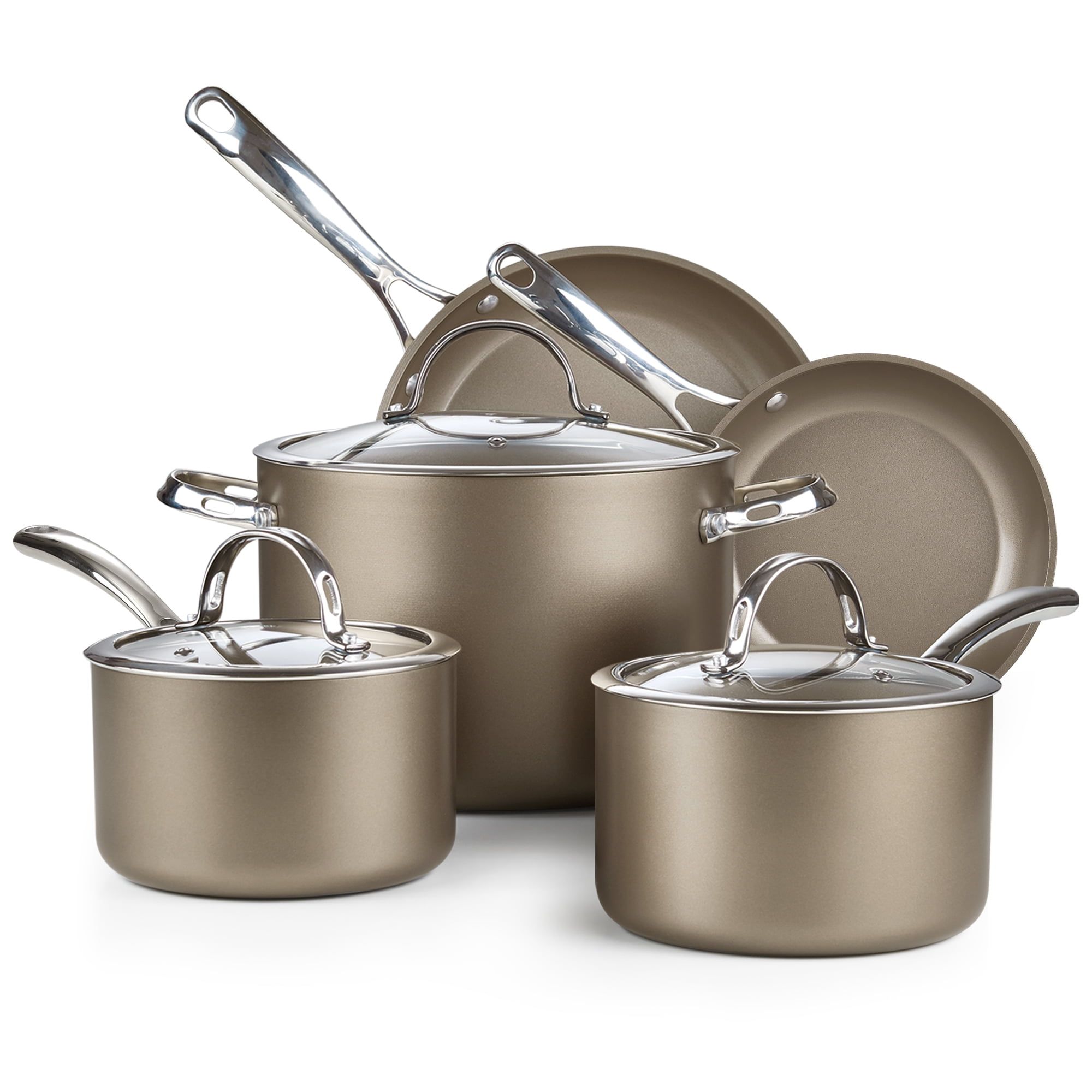 8-Piece Bronze Hard Anodized Nonstick Induction Cookware Set