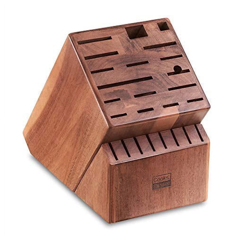 Cooks Standard Acacia wood Knife Block Holder without Knives, 25 Slot X-Large Universal Countertop Butcher Block Kitchen Knife Stand for Easy Kitchen Storage