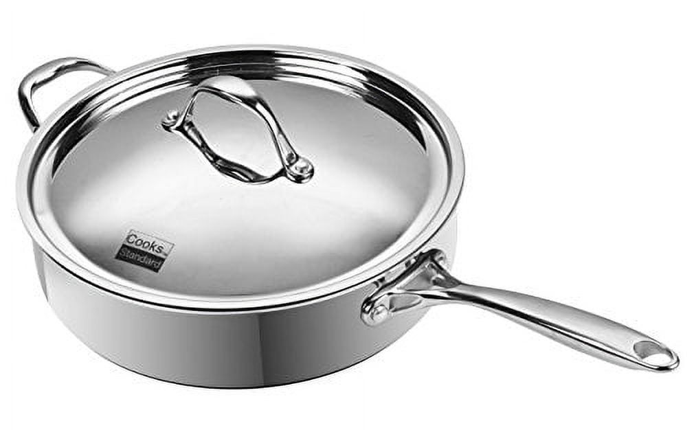 10.5-Inch Stainless Steel Induction Sauté Pan with Lid