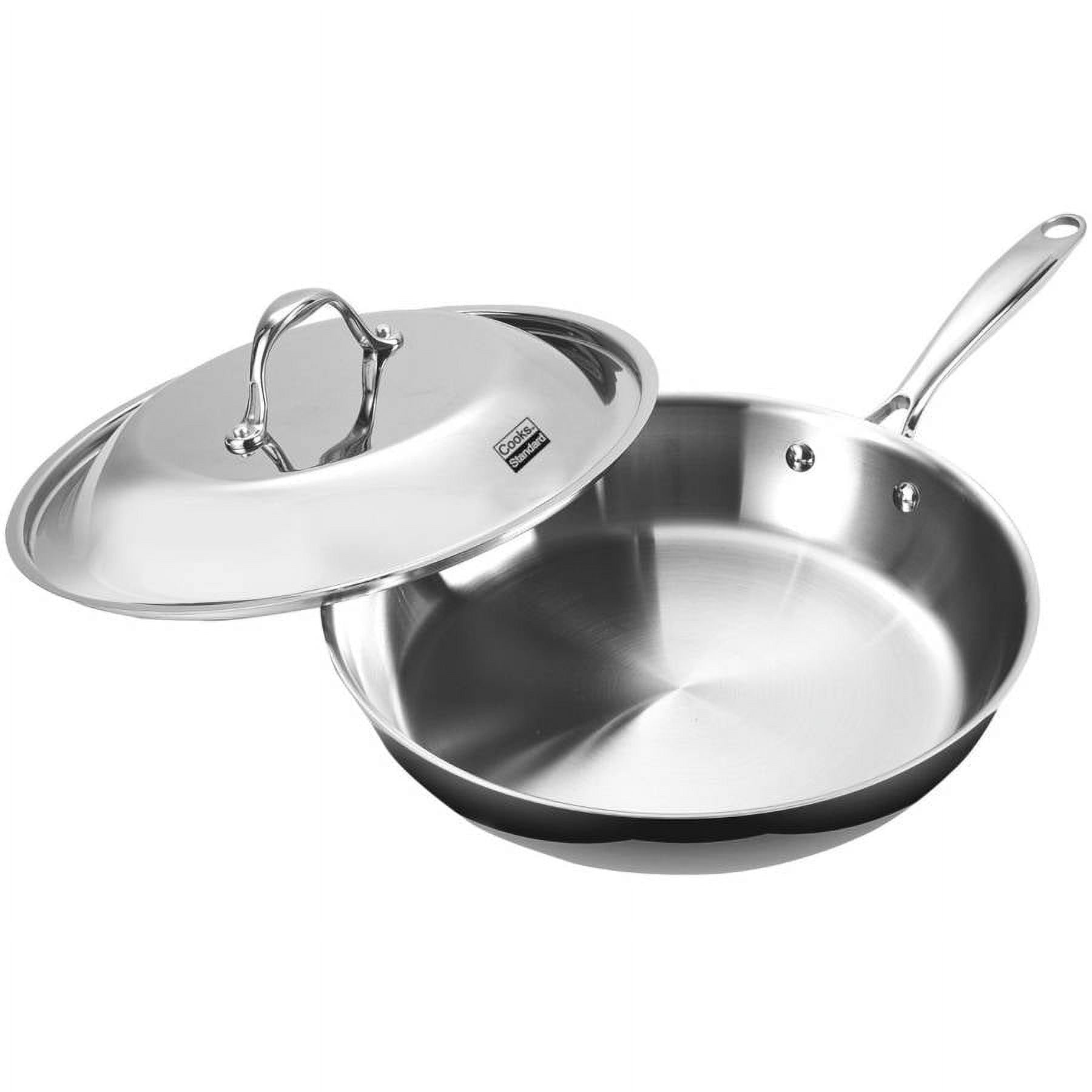 12-Inch Stainless Steel Frying Pan with Dome Lid