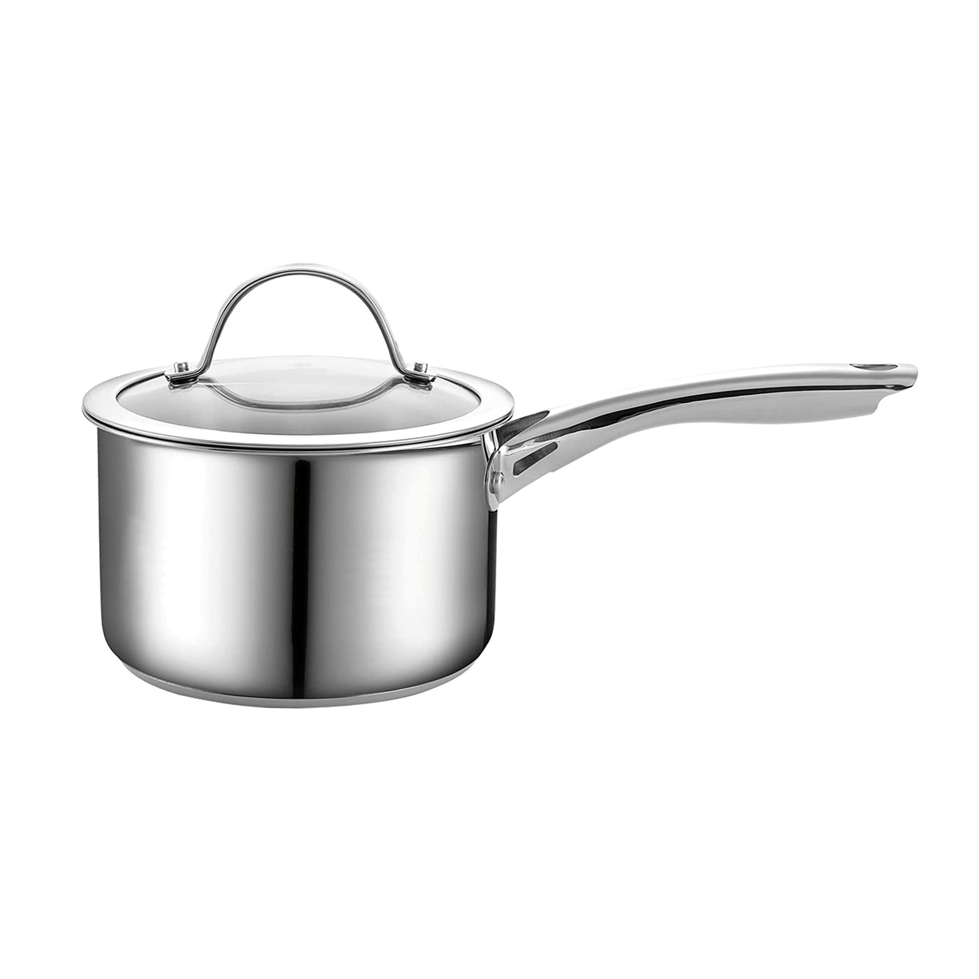 Classic 2-Quart Stainless Steel Saucepan with Glass Lid