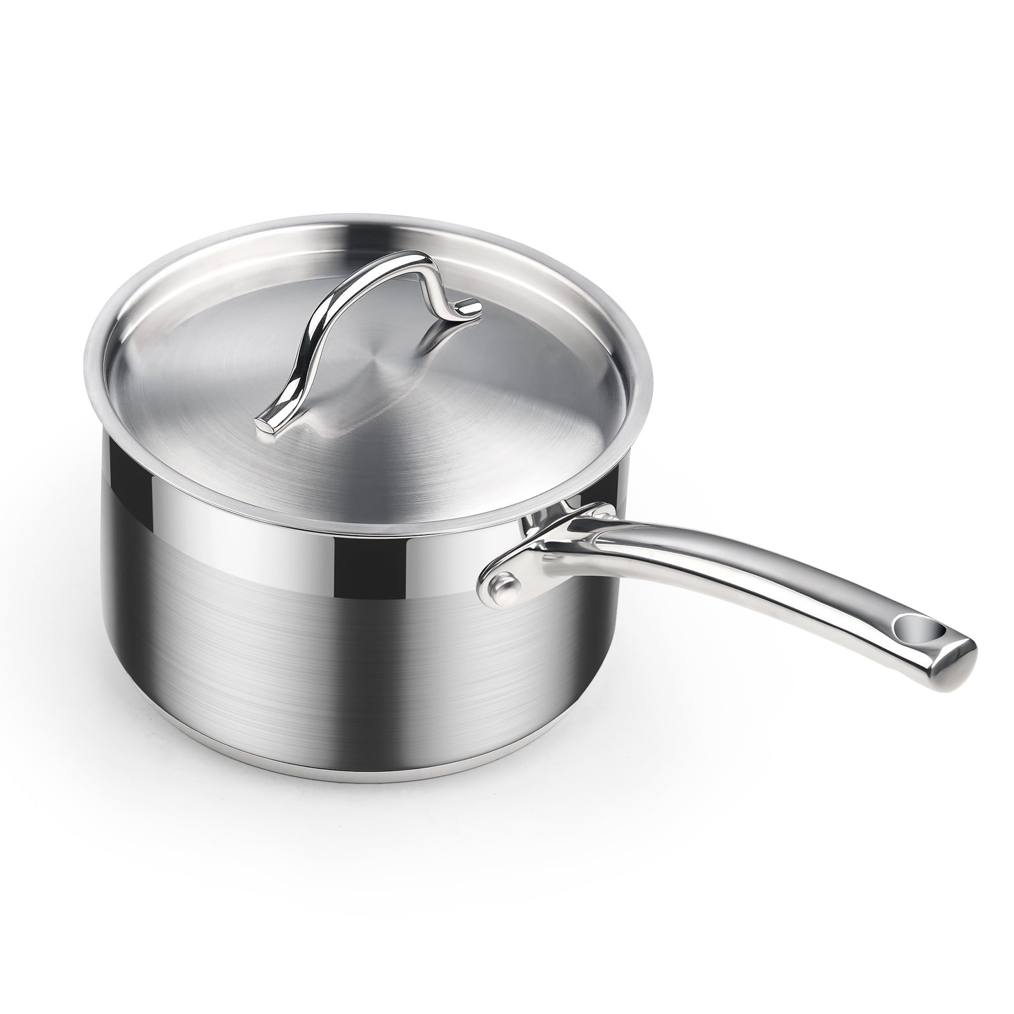 3-Quart Silver Stainless Steel Saucier with Lid