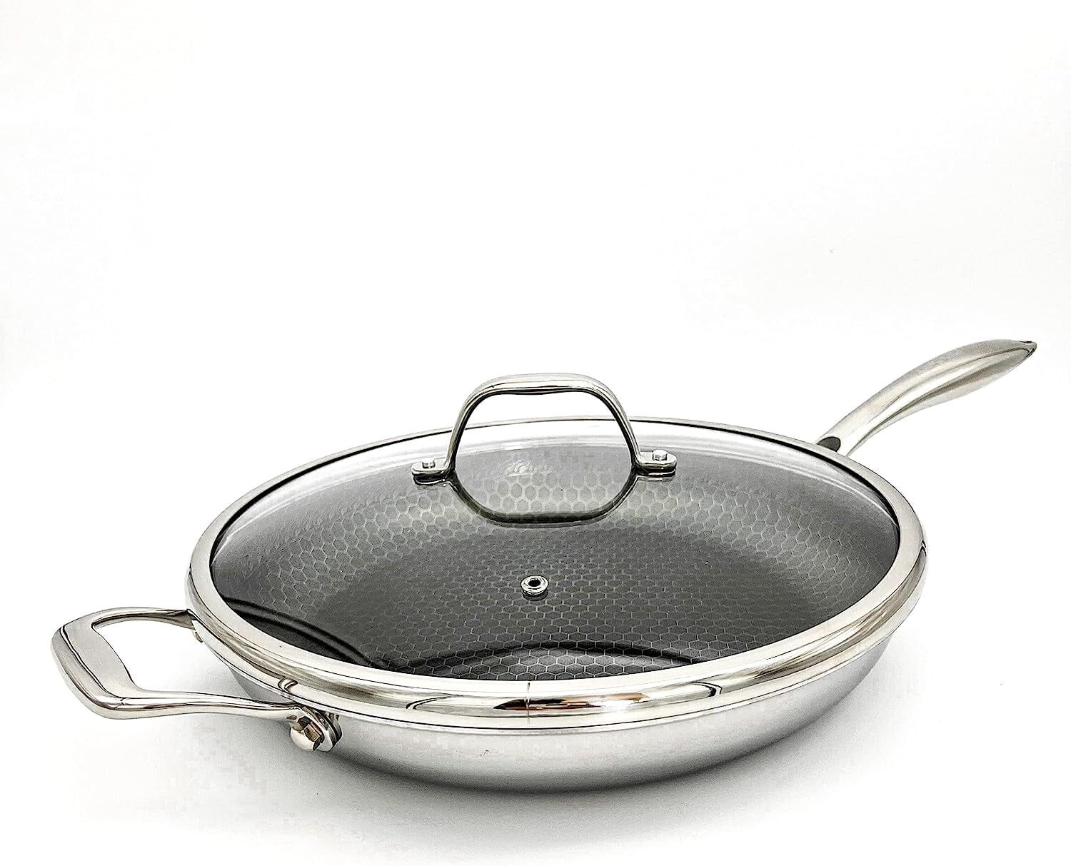 12 Inch Stainless Steel Non-Stick Frying Pan with Lid