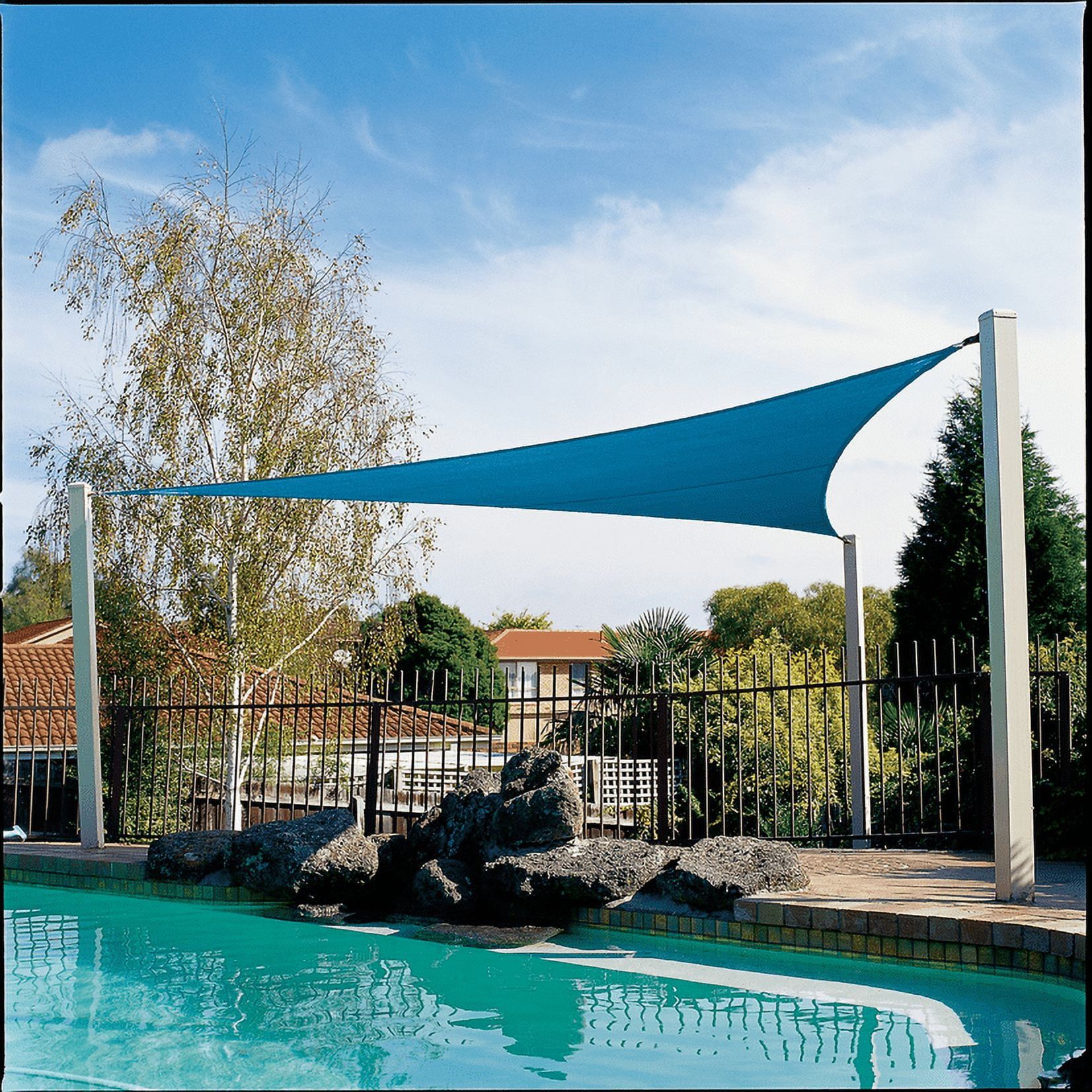 18' Sapphire Blue Triangle Shade Sail with Hardware Kit