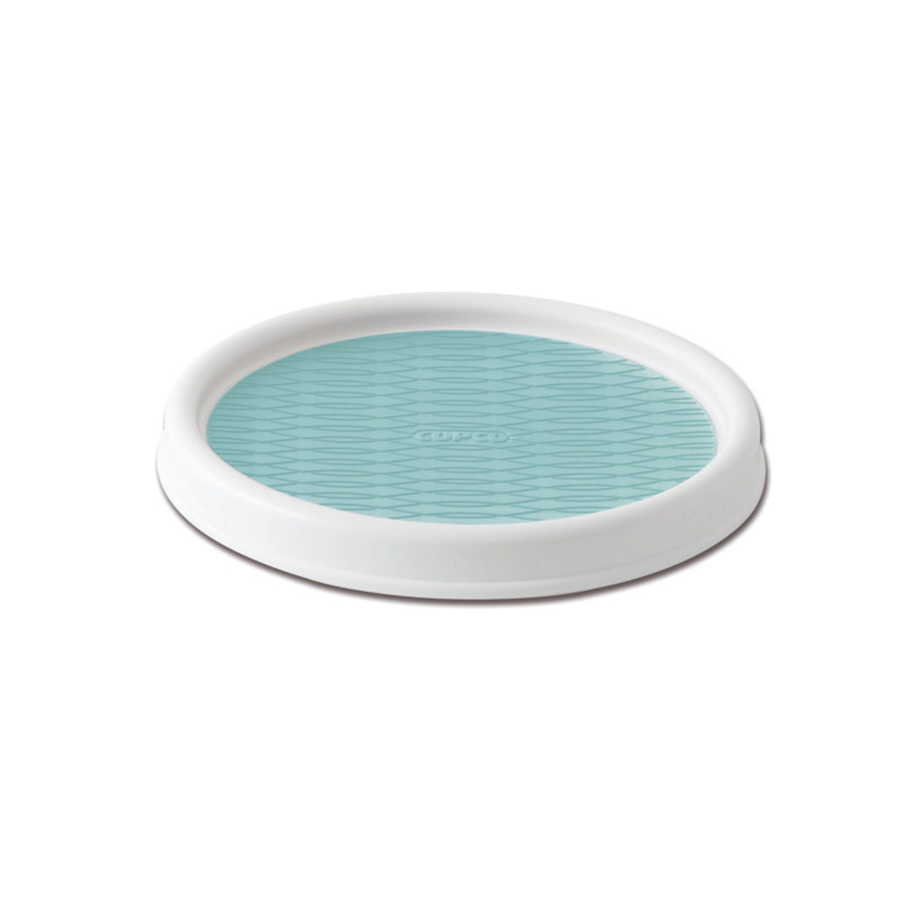 Aqua and White 9-Inch Plastic Lazy Susan Turntable