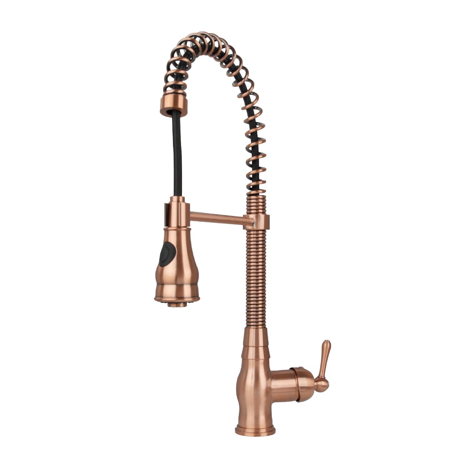 Copper Bronze Pull-Out Spray Kitchen Faucet with Solid Brass Construction