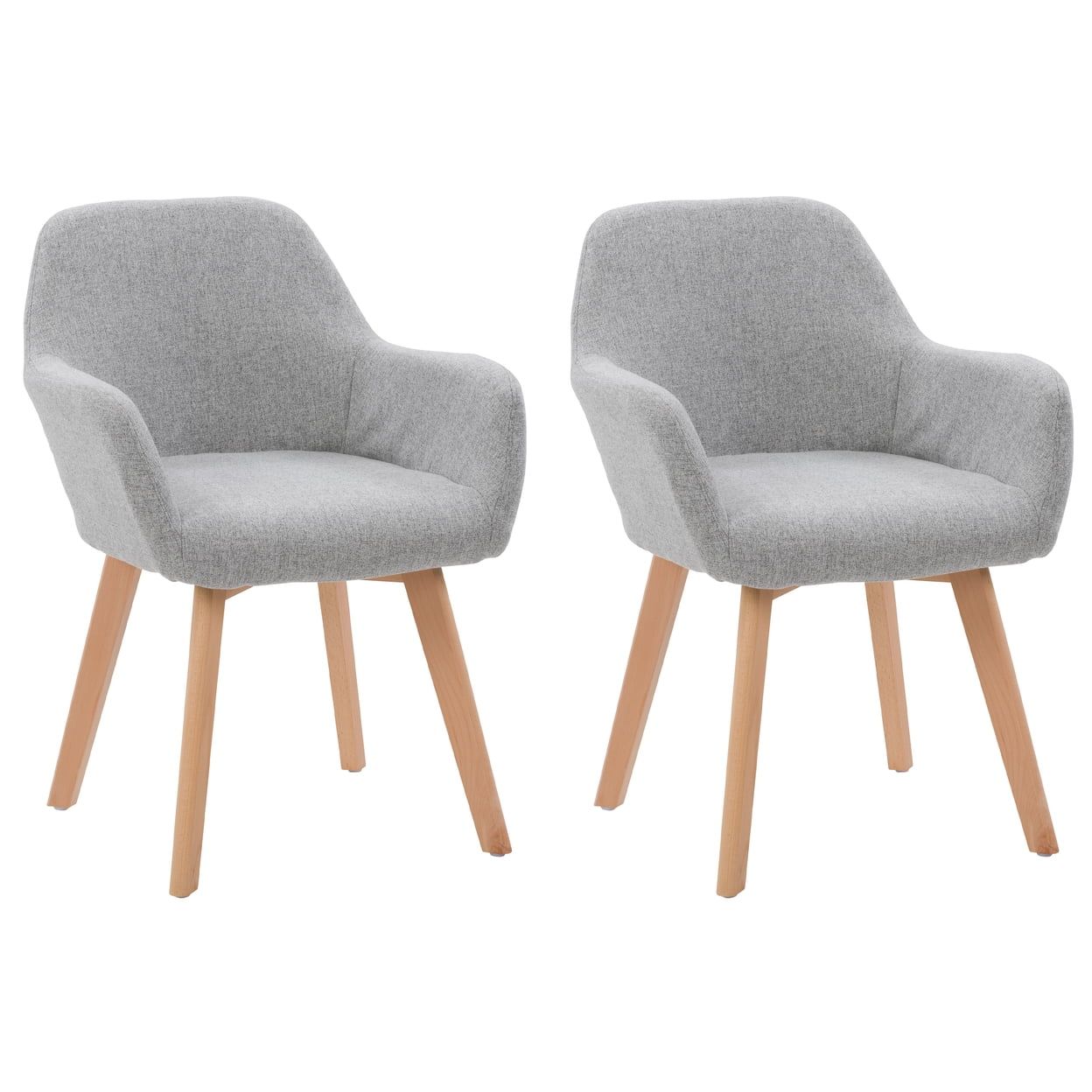 Ayla Light Grey Upholstered Wooden Side Chair with Contemporary Flair