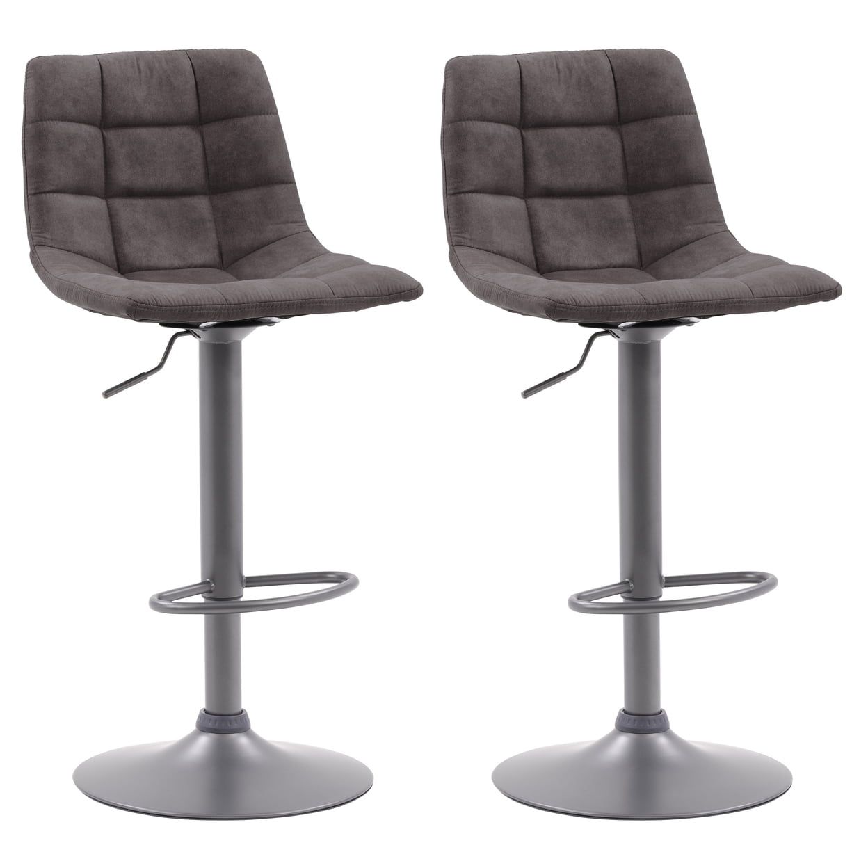 Palmer Distressed Grey Adjustable Swivel Barstool Set