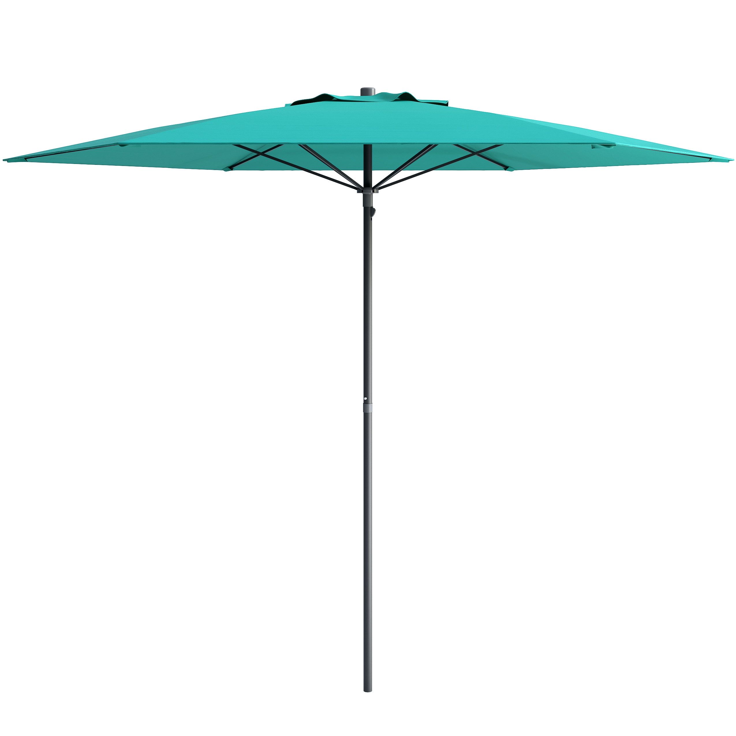 7.5ft Turquoise Polyester Beach Umbrella with Steel Frame