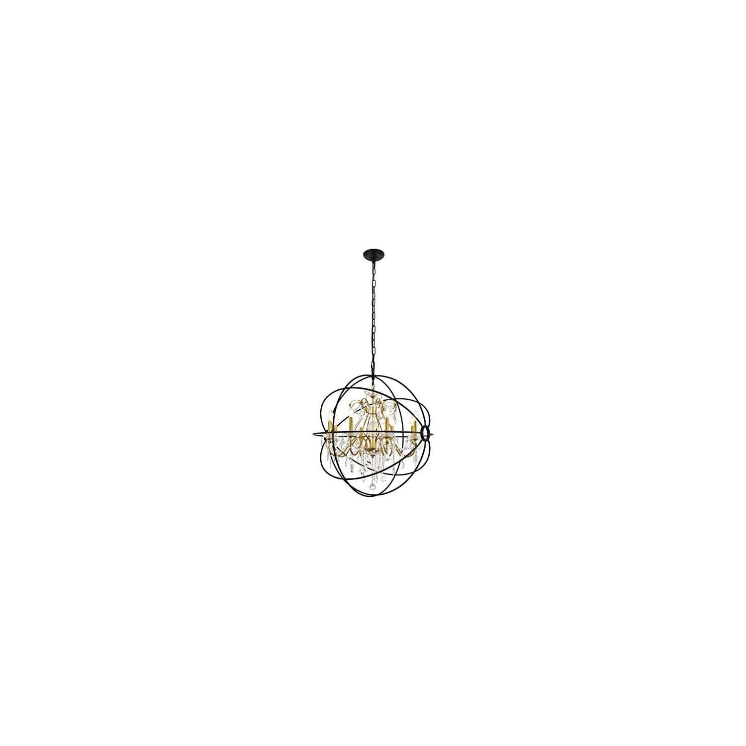 Cordelia 8-Light Black and Gold Crystal Pendant Chandelier