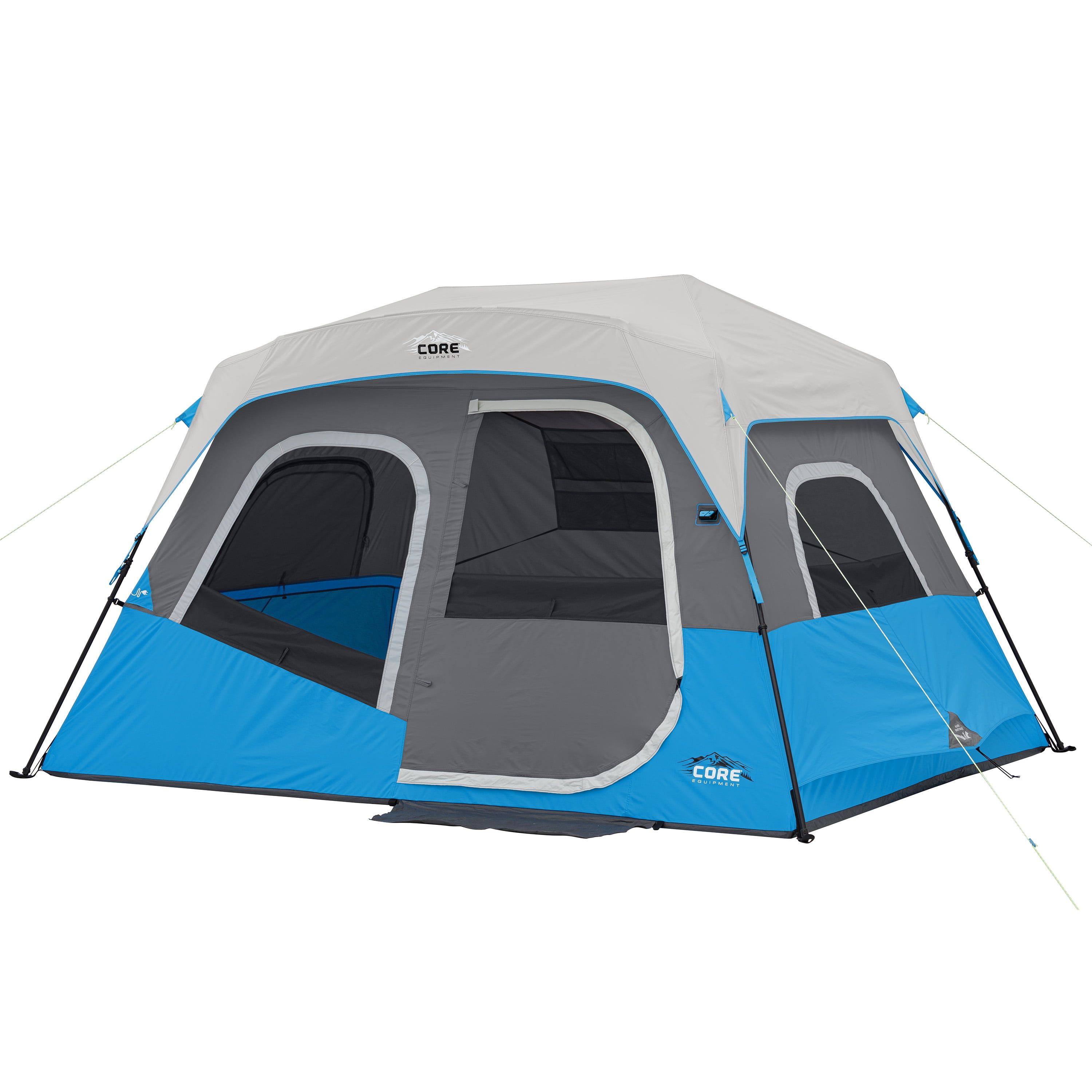 Core 6-Person Blue and Gray Four Season Cabin Tent with LED Lights