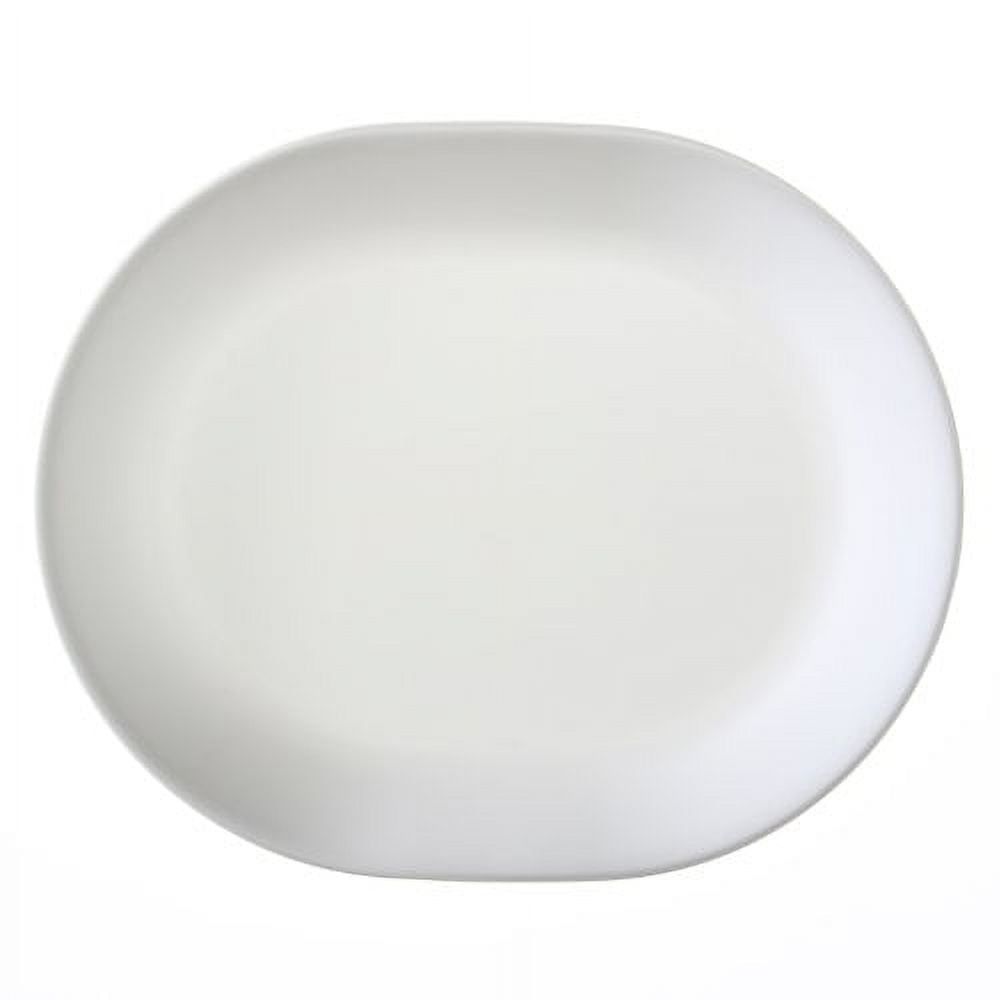 Winter Frost White 12.25" Oval Glass Serving Platter