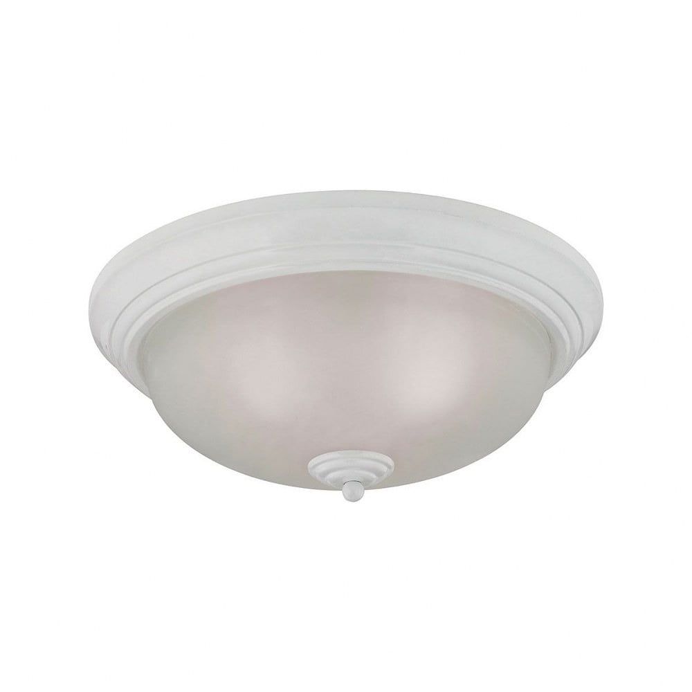 White Glass 3-Light Flush Mount Ceiling Fixture