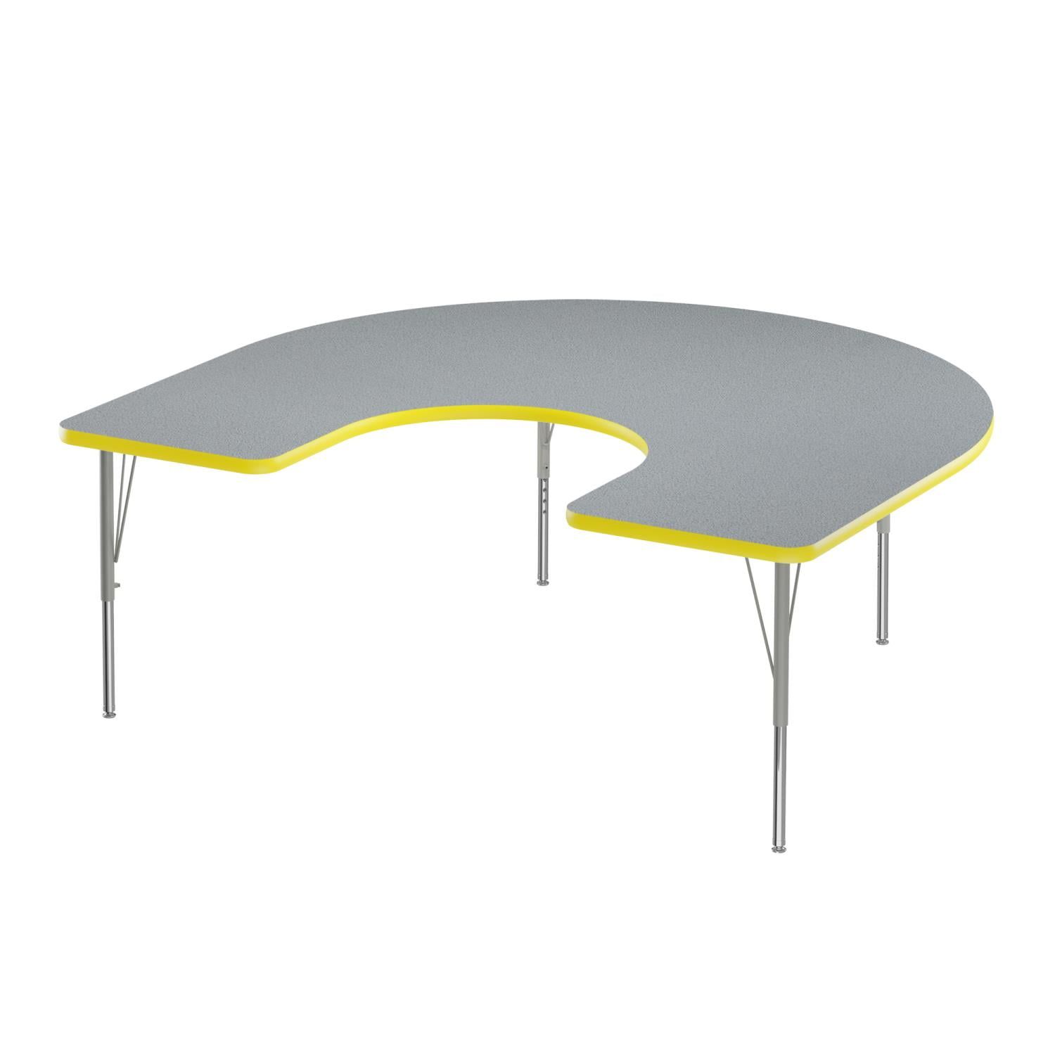 Adjustable Gray and Yellow Horseshoe Activity Table