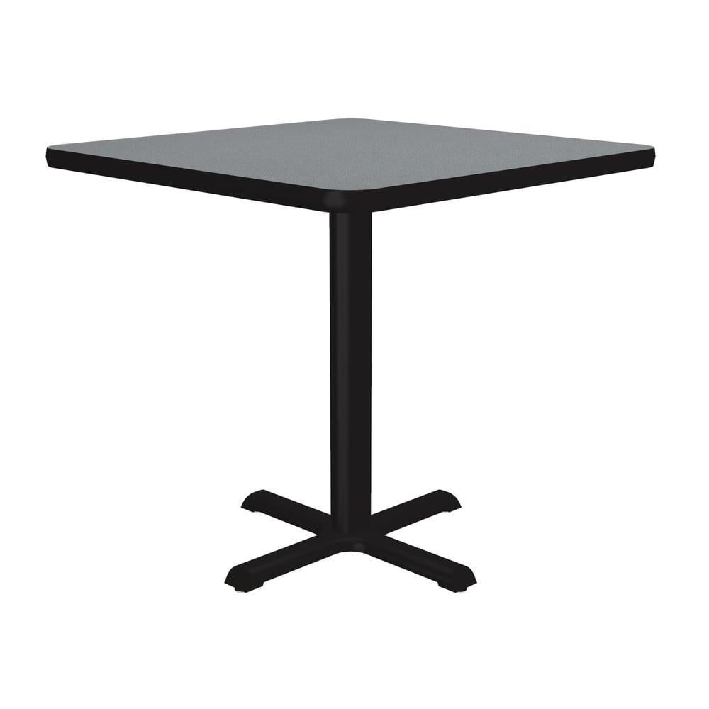 Gray Square Laminate Dining Height Table with Black Cast Iron Base