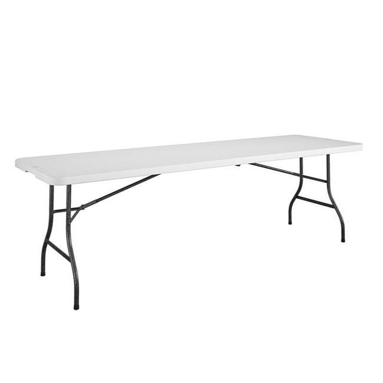 White Resin and Steel Rectangular Folding Buffet Table