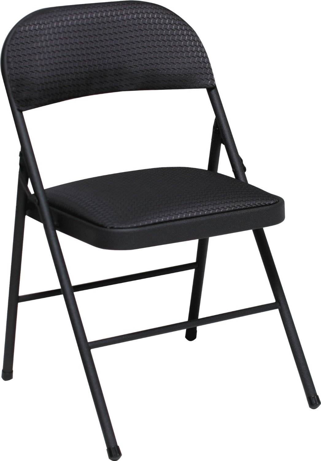 Cosco Black Fabric Padded Folding Chair with Steel Frame