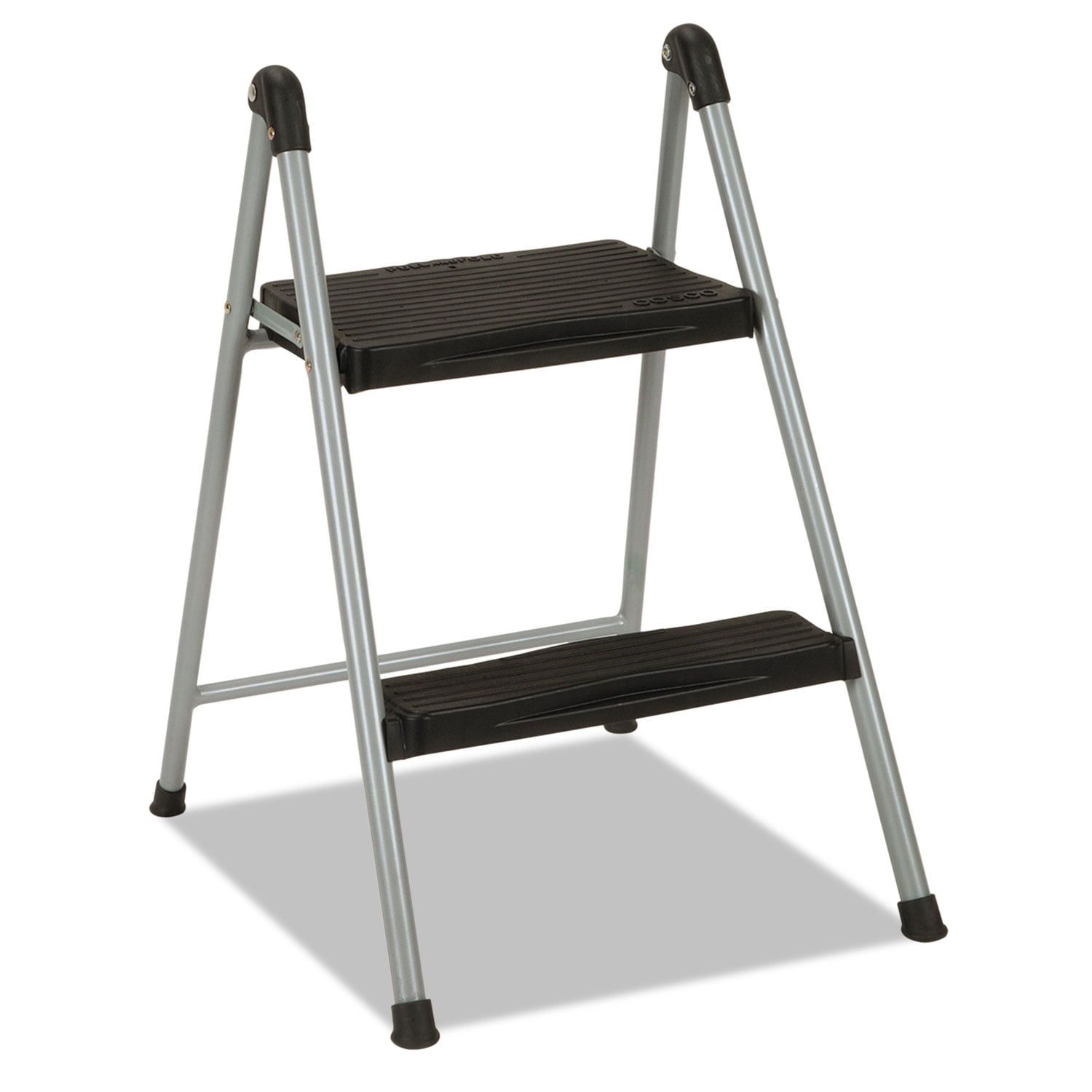 Platinum Black Steel Folding Step Stool, 2-Step, Lightweight