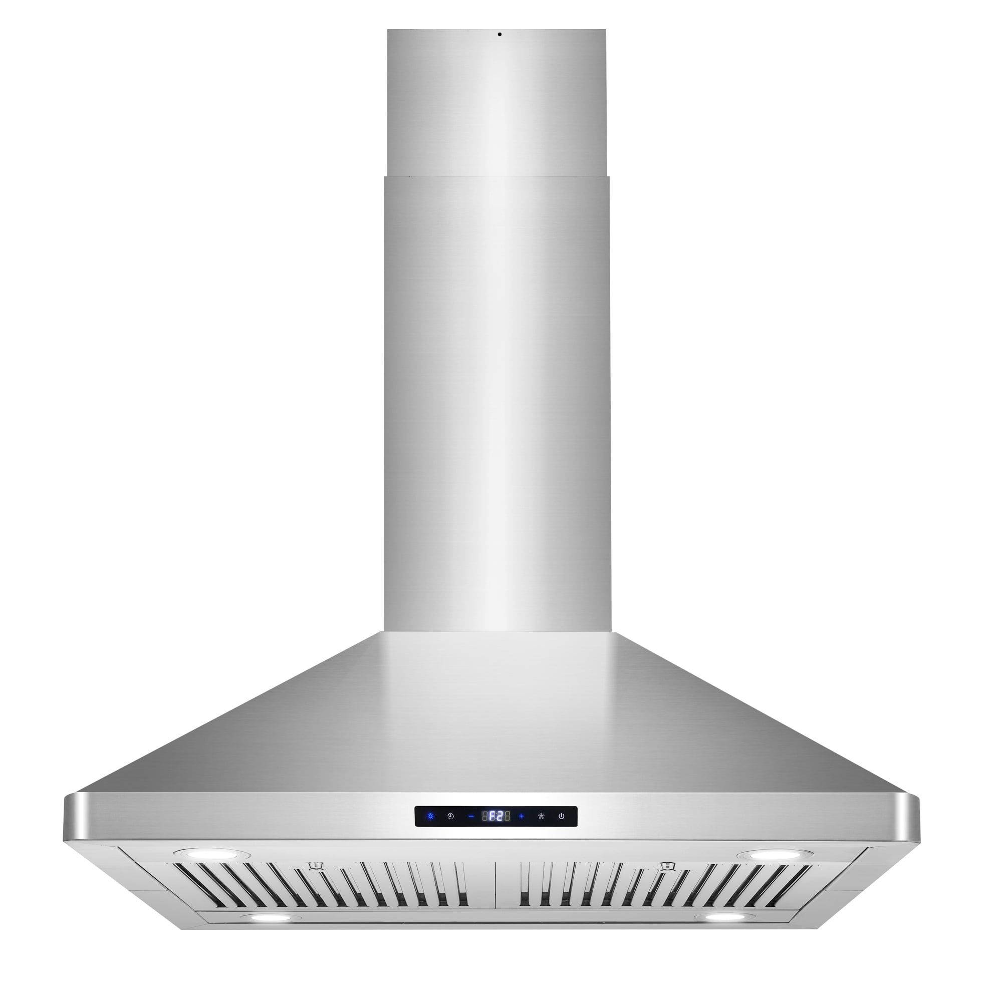 30-Inch Stainless Steel Island Range Hood with LED Lights