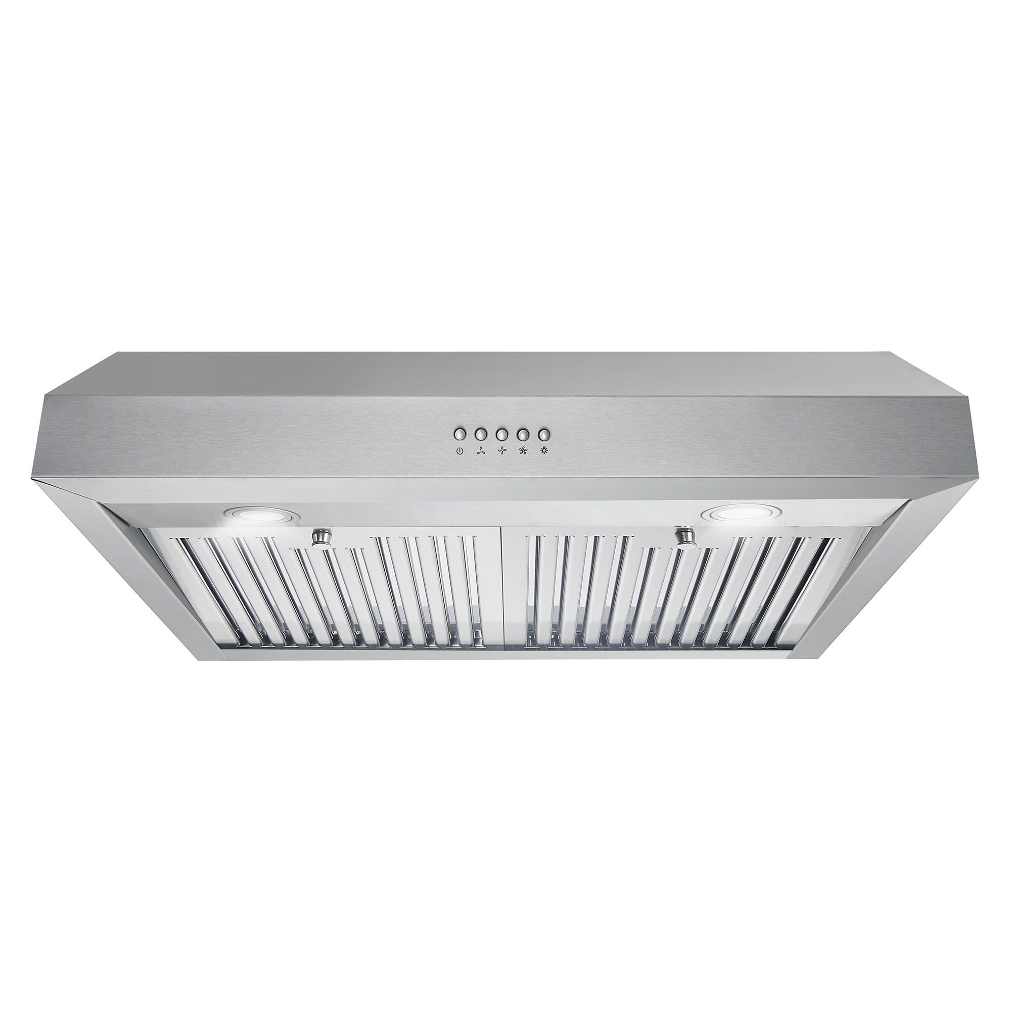 30-Inch Stainless Steel Under Cabinet Range Hood with Push Buttons