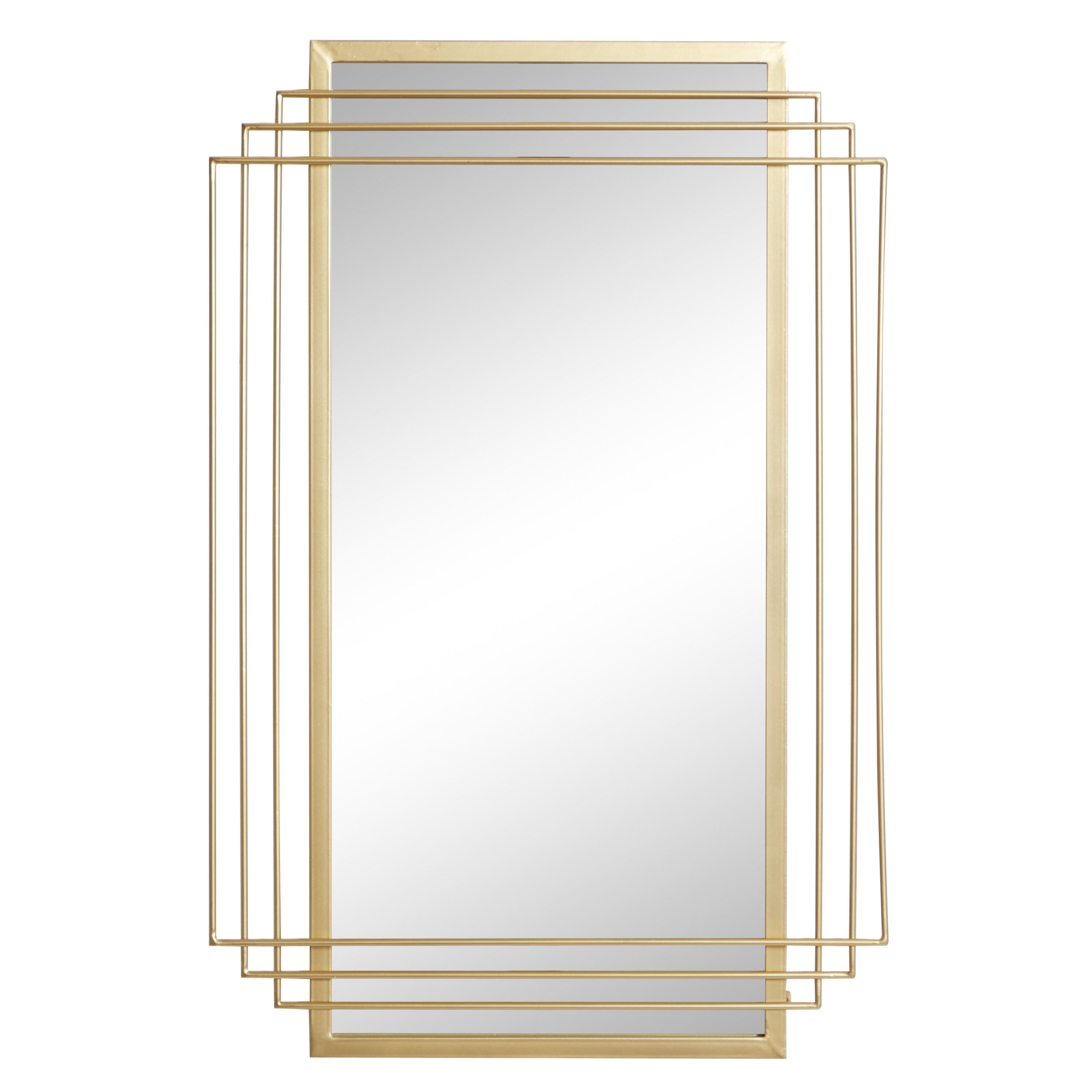 Elegant Rectangular Wood and Gold Dresser Wall Mirror 24" x 36"