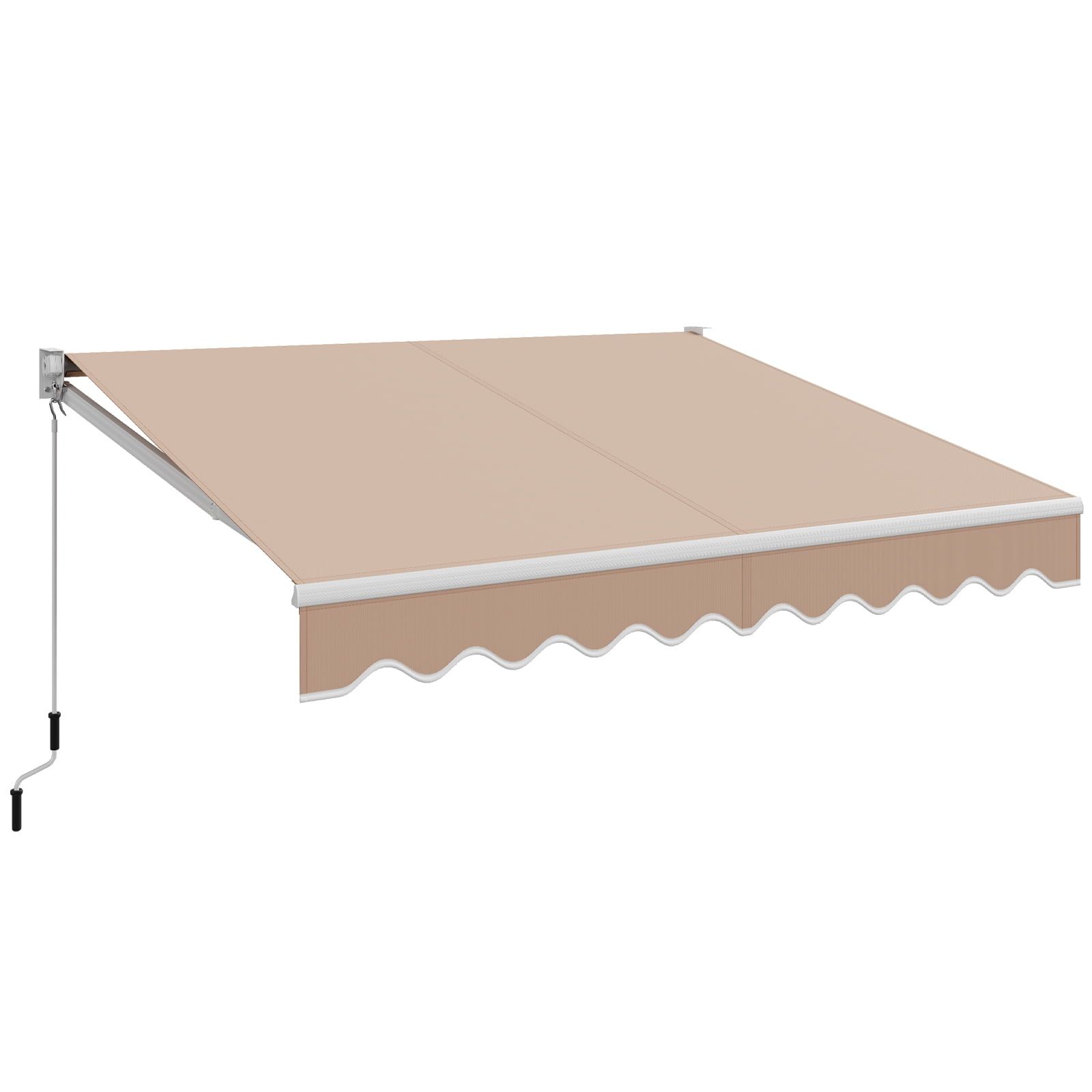 Beige 10' x 8' Retractable Aluminum Patio Awning